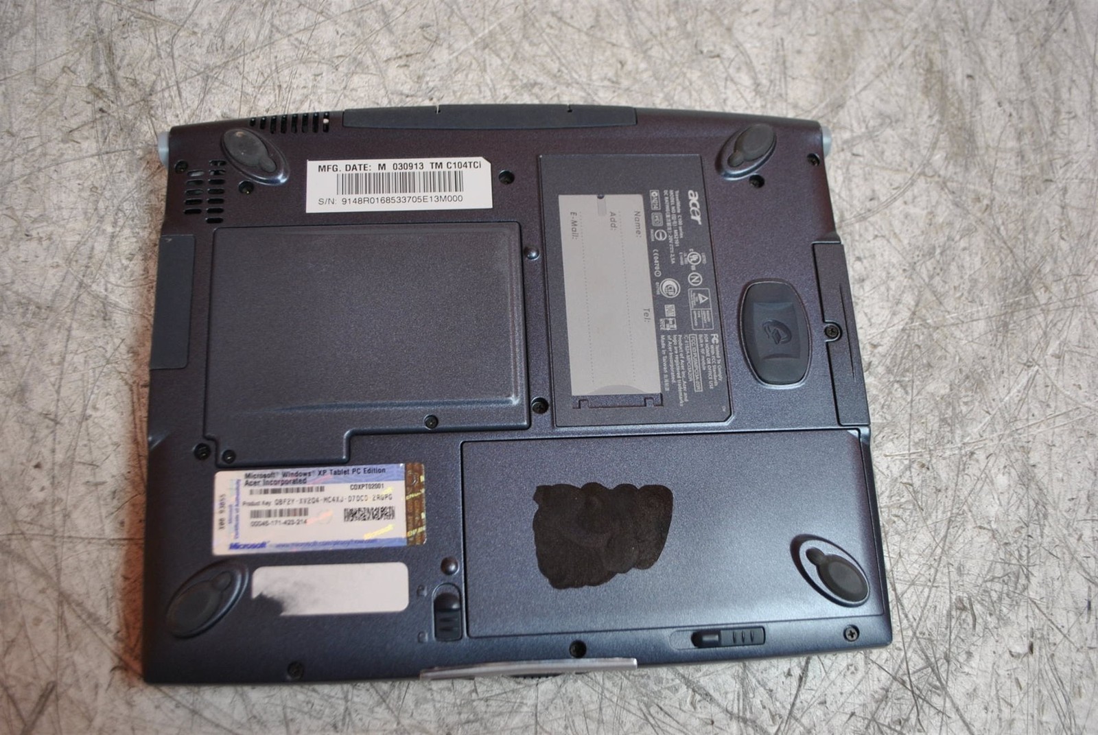 Damaged Acer TravelMate C100 Laptop Intel Pentium III 900MHz 128MB 0HD AS-IS