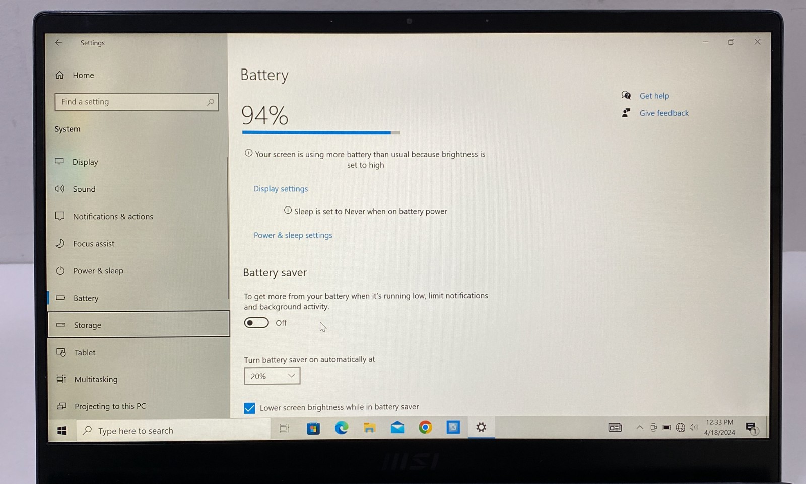 MSI MS-14D1 Laptop Intel Core I3-10110U@ 2.10GHz, 4GB RAM, 128GB M.2 SSD CLEAN!!