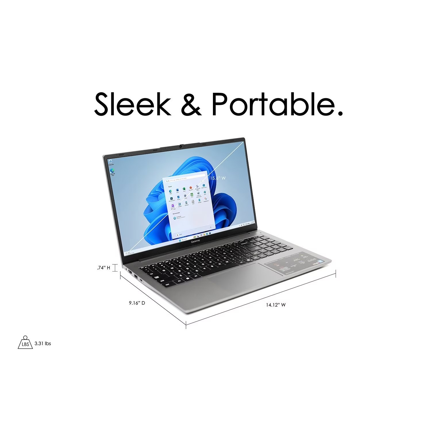 Gateway GWNN11554 15.6″ FHD Laptop Intel N100 4GB RAM 128GB SSD Win 11S Open Box