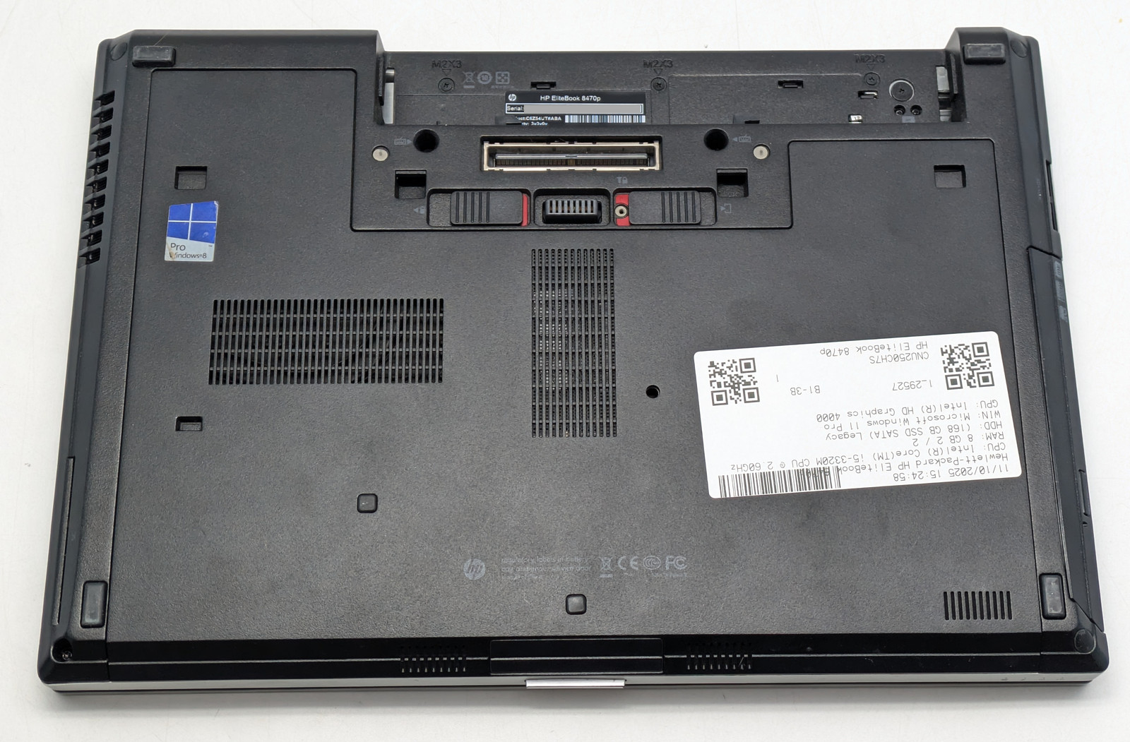 HP EliteBook 8470P 14″ i5-3320M 8GB DDR3 256GB SSD Windows 11 Home