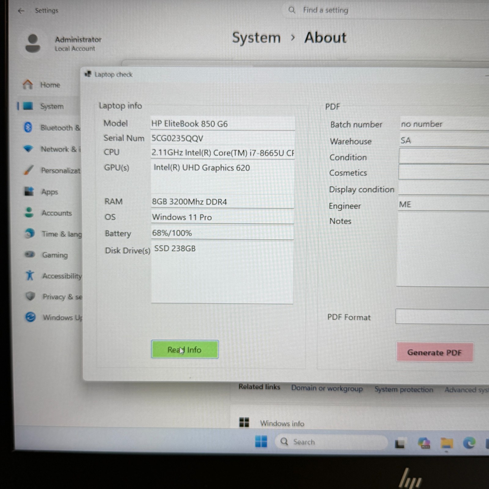 HP EliteBook 850 G6 15.6″ i7-8665U 8GB RAM 256GB SSD Win 11 Pro