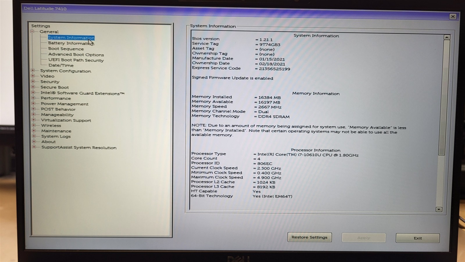 Heavily Worn Dell Latitude 7410 Laptop Intel i7-10610U 1.8GHz 16GB 256GB SSD