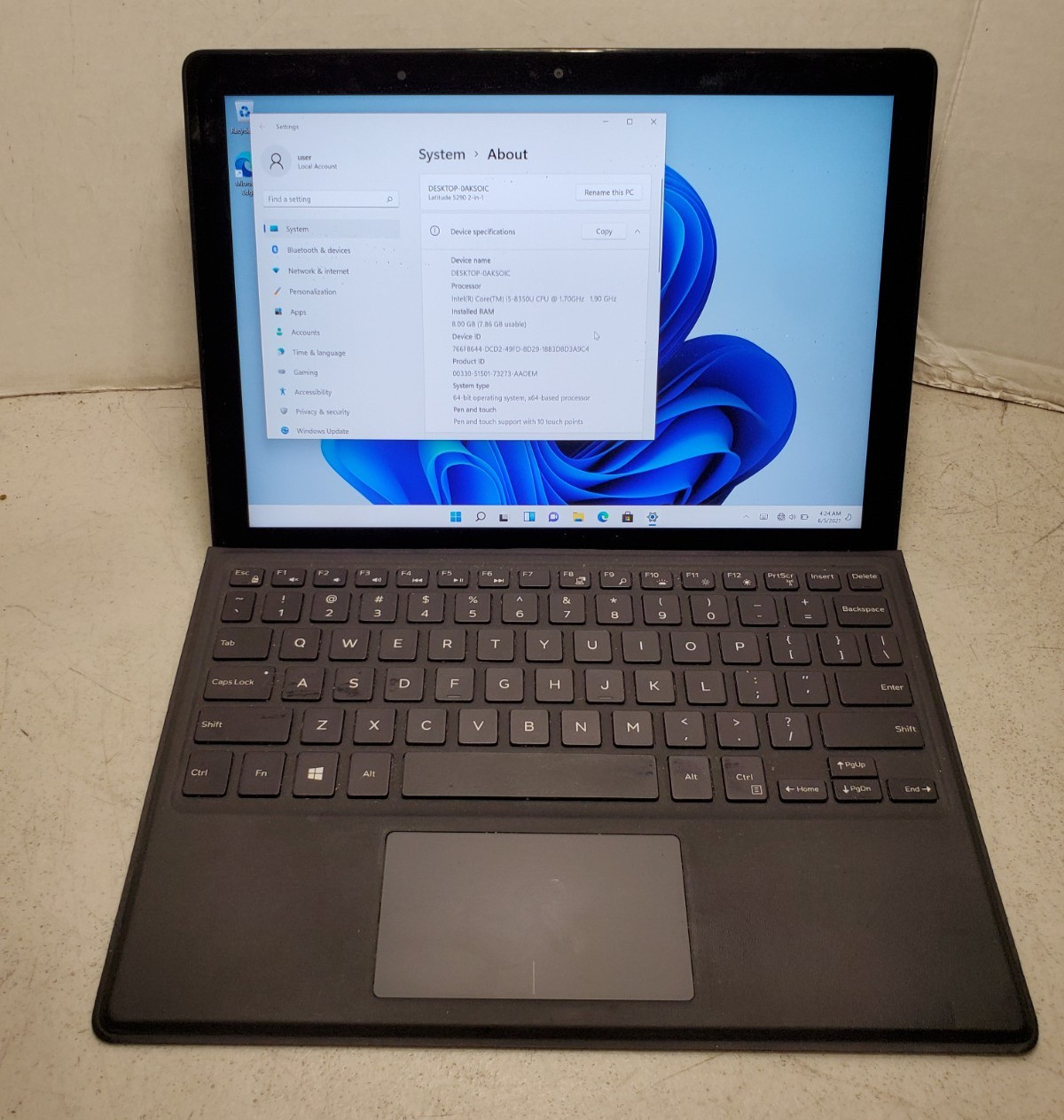 Dell Latitude 5290 2-in-1 i5 8350U 1.70GHz 8GB RAM 128GB SSD Win11 #69