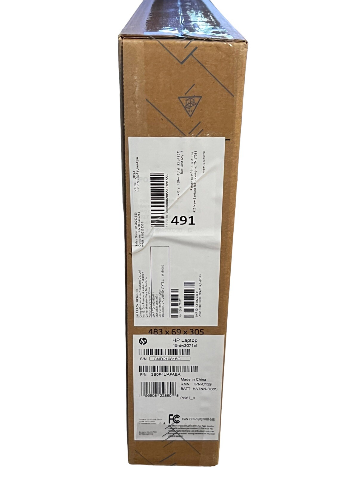 HP Laptop-15.6″ Full HD (1920 x 1080) -15-dw3071cl-512GB SSD- 8GB- Intel Core i7