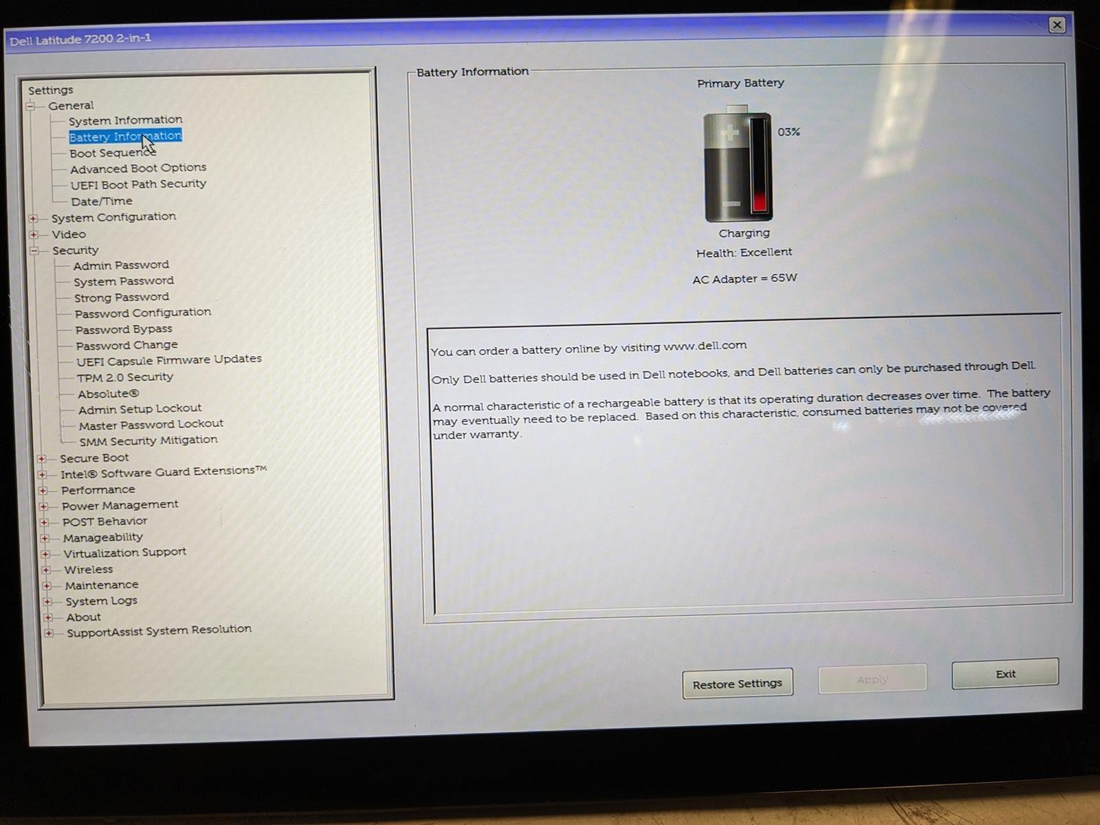 DELL LATITUDE 7200 2-IN-1 i5-8365U @ 1.60GHz, 8GB RAM, NO HDD/OS – (FOR PARTS)