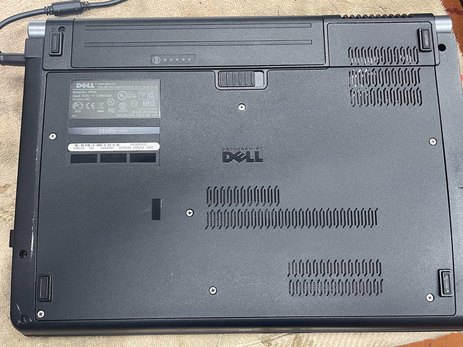 DELL STUDIO 1537 T6400 CPU – PP33L + Power Adapter READ!