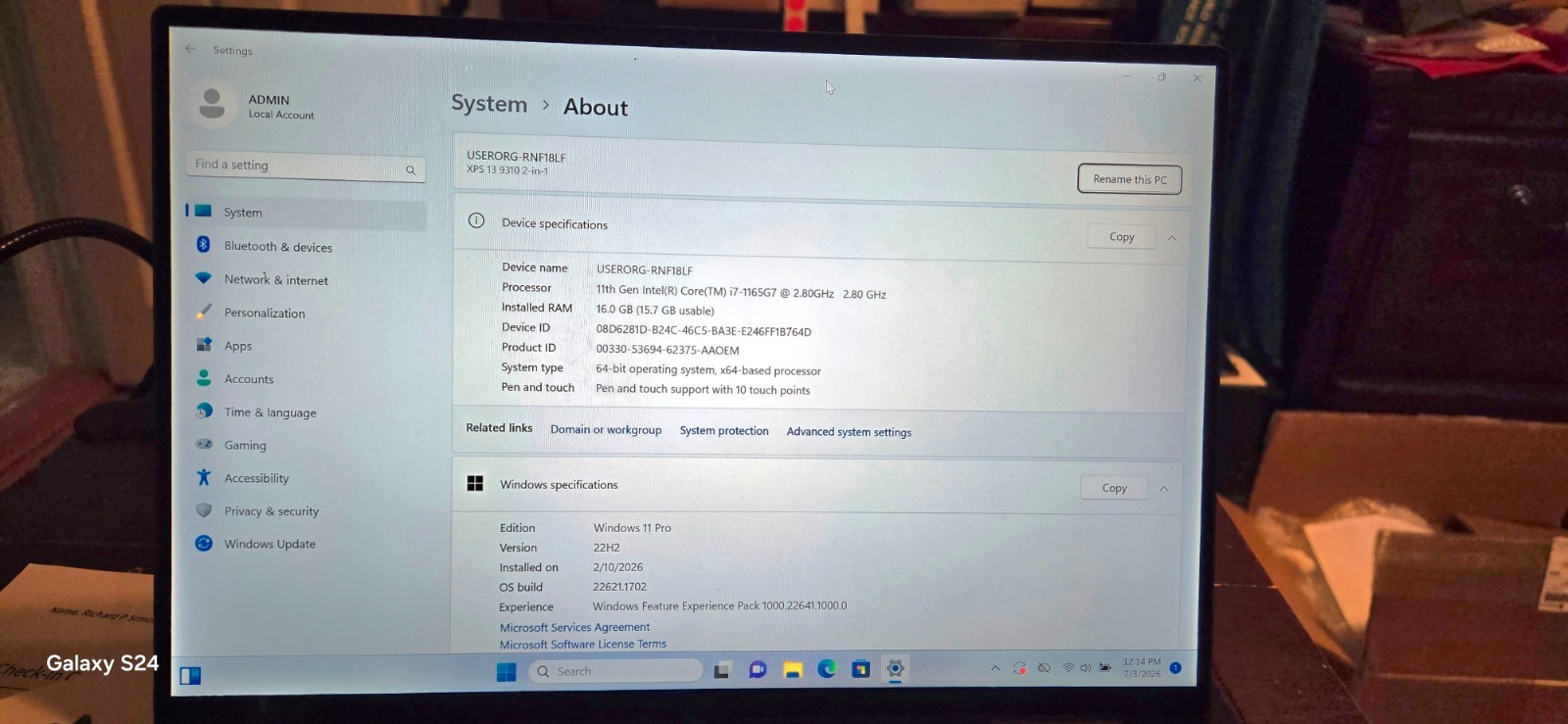 4K Touchscreen Dell XPS 13 9310 2-IN-1 | I7-1165G7 2.8GHz, 16GB Ram, 500GB SSD