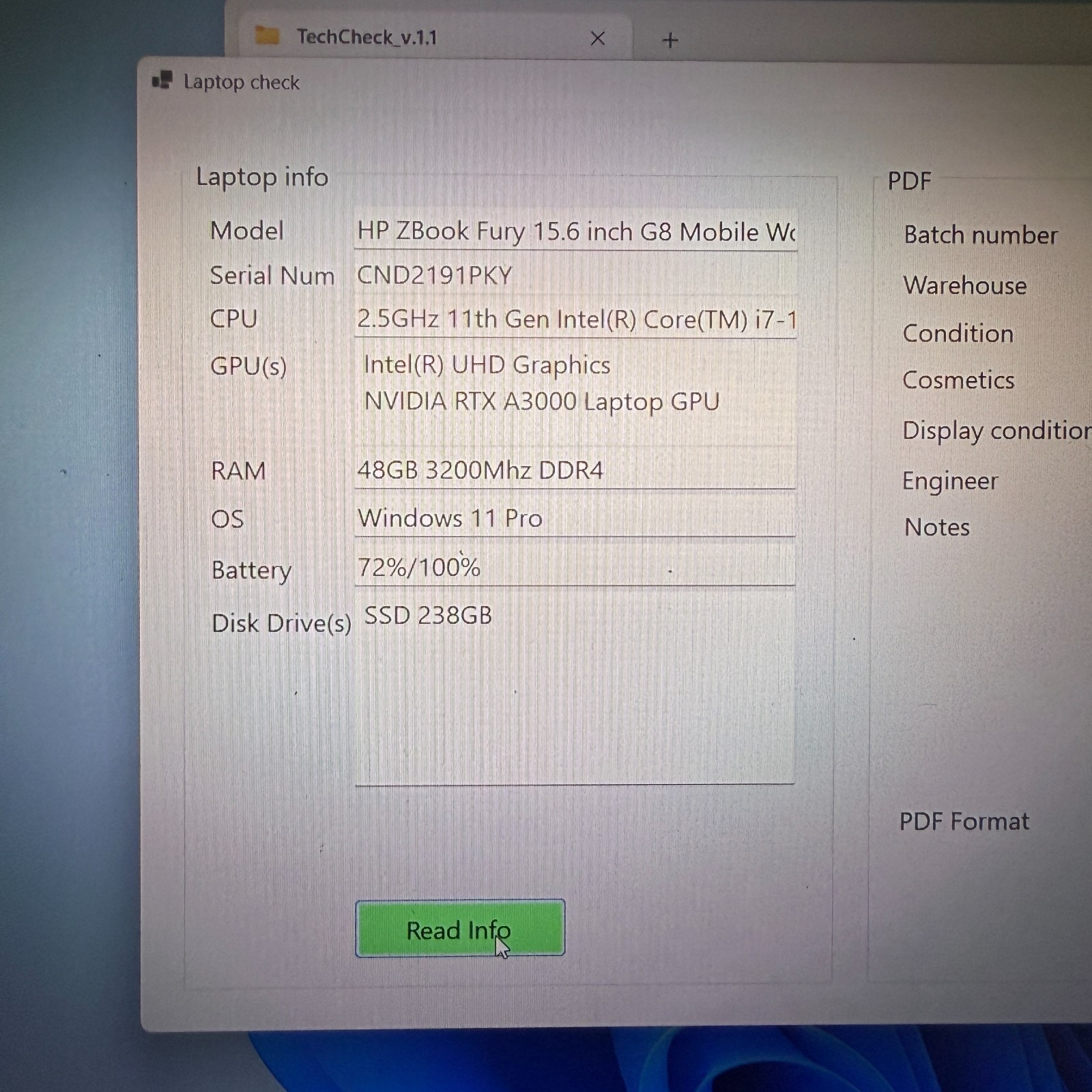 HP ZBook Fury 15.6″ G8 Mobile Workstation i7-11850H 48GB RAM 256GB SSD RTX A3000