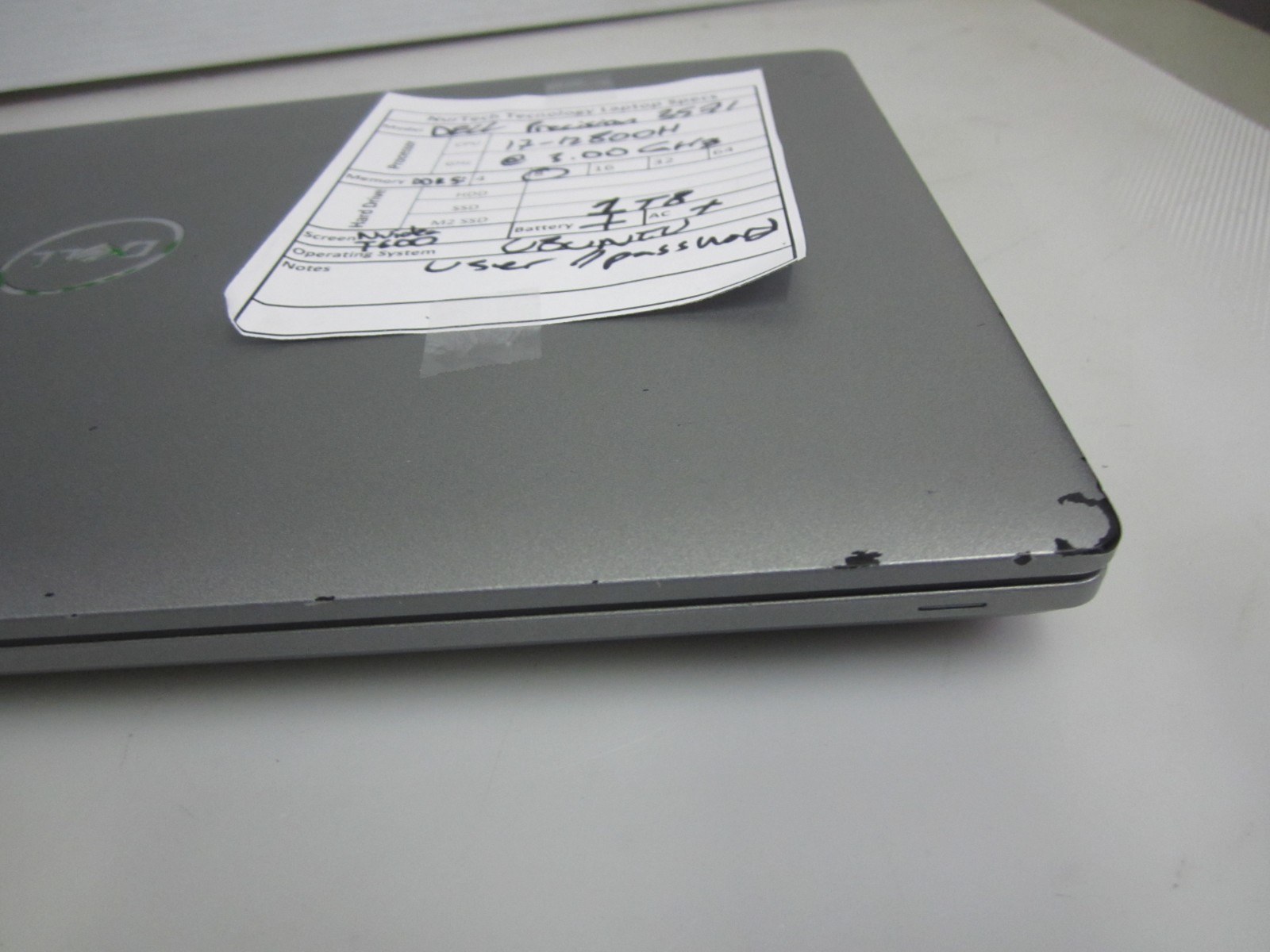 Dell Precision 3571 i7-12800H 3.00GHz 8GB 1TB NVIDIA T800 UBUNTU LAPTOP +AC