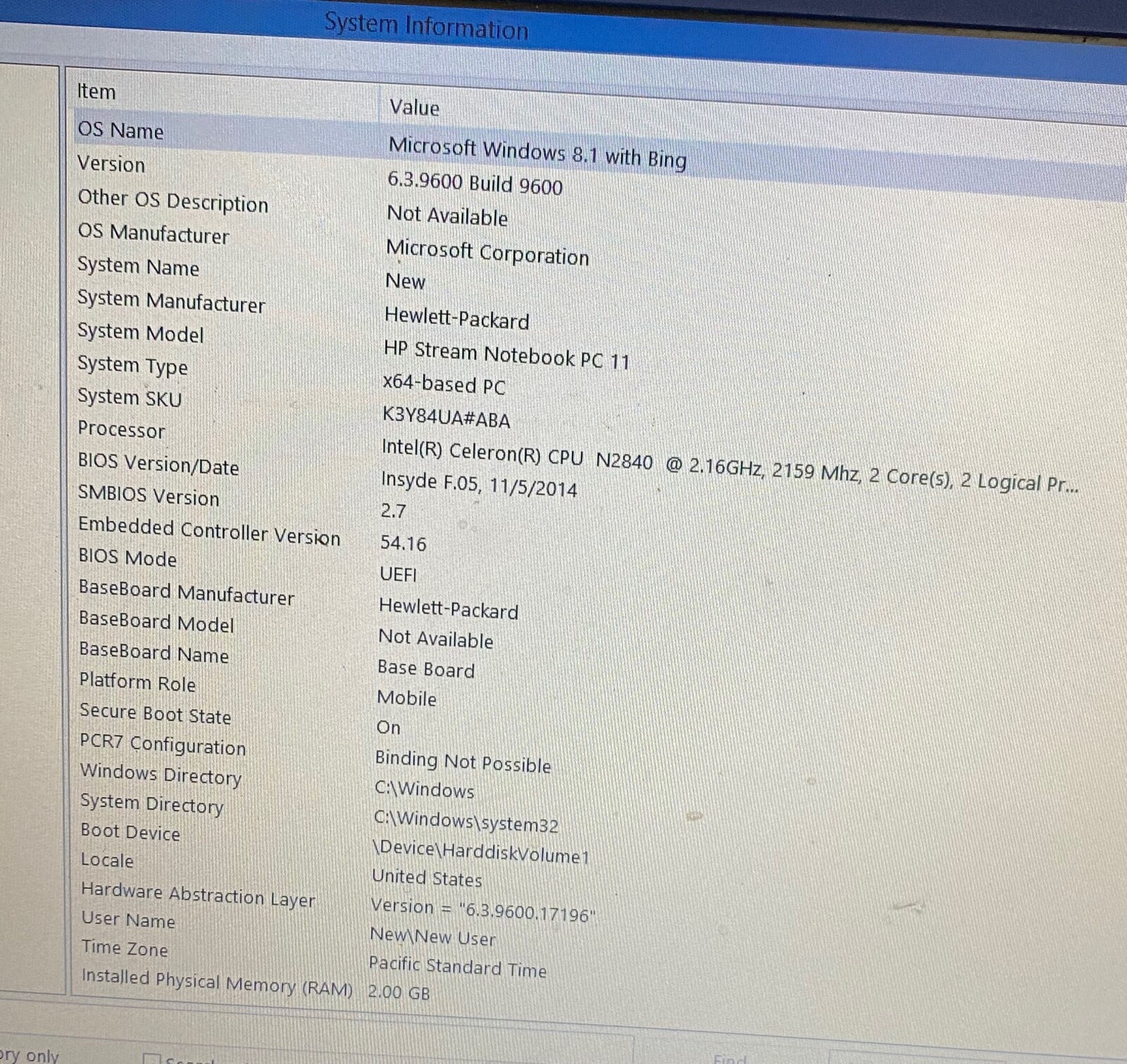 HP Stream Notebook PC 11__Intel Celeron N2840 CPU @ 2.16 GHz__2GB RAM__30GB HDD.