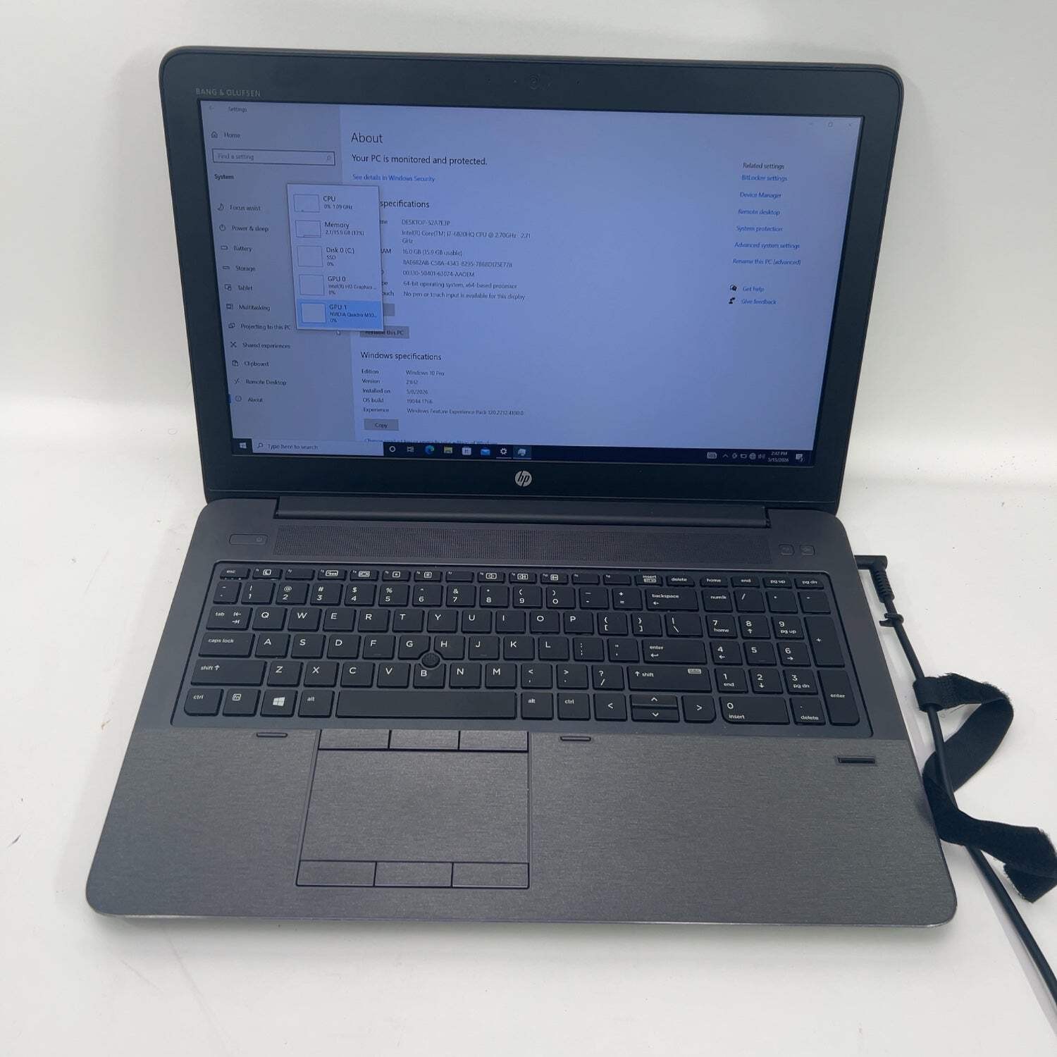 HP ZBook 15 G3 i7-6820hq 16GB RAM 256GB