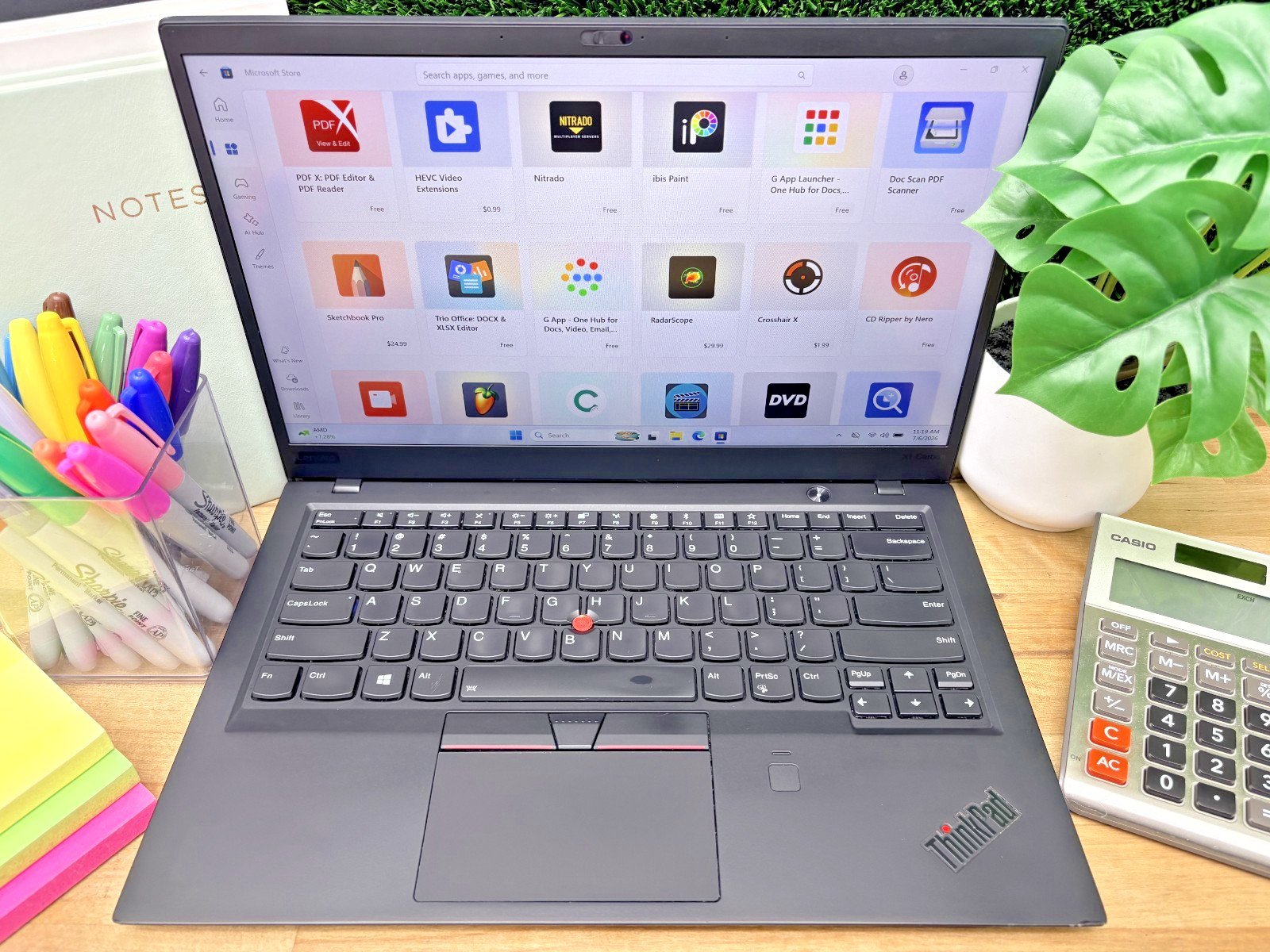 Lenovo ThinkPad X1 Carbon Gen 6 Intel i7-8th Gen 16GB RAM 256GB SSD Win 11 Pro*