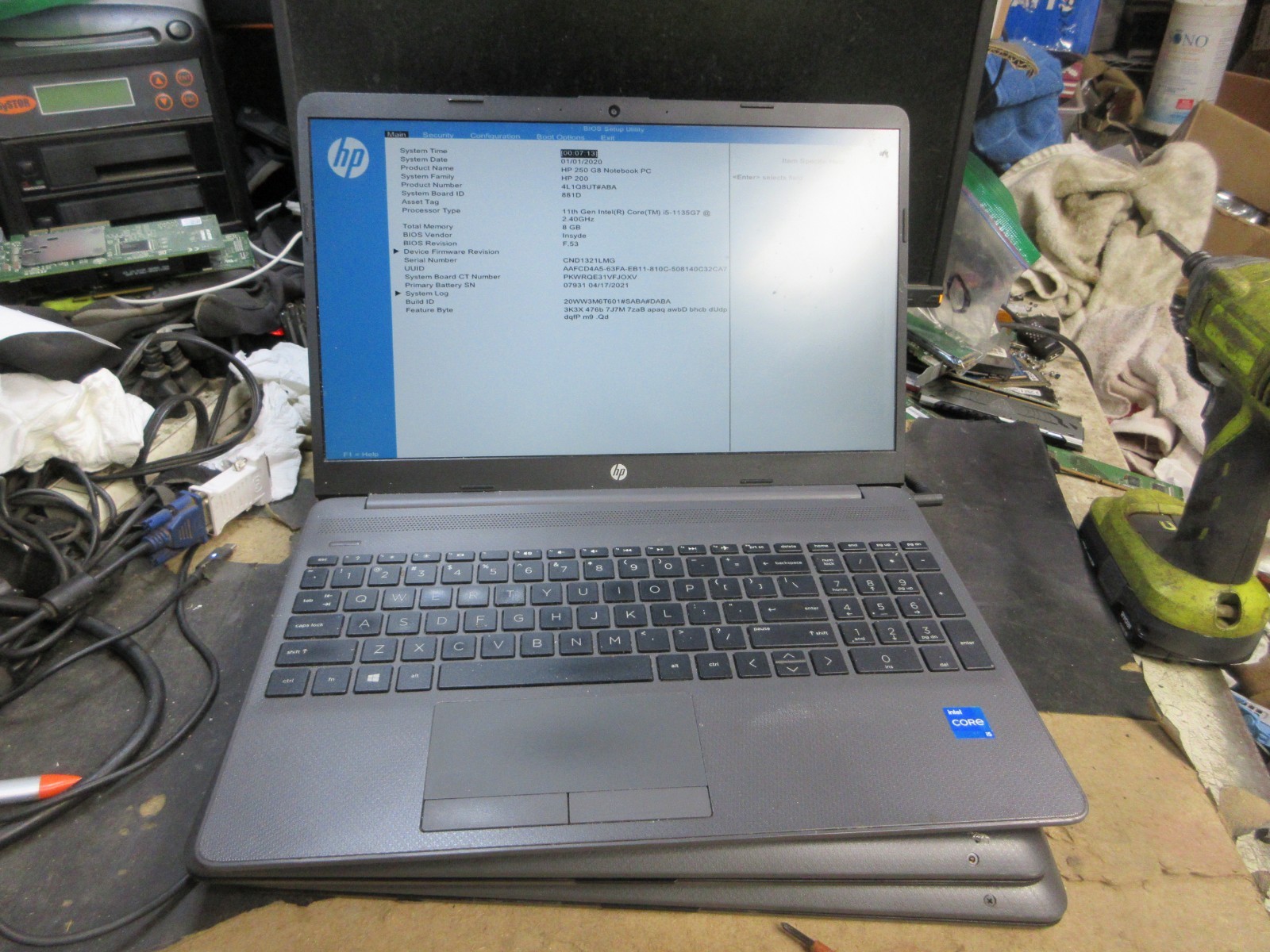 HP 250 G8 15.6″ LAPTOP i5-1135G7 2.4GHZ 8GB RAM 256GB SSD No OS