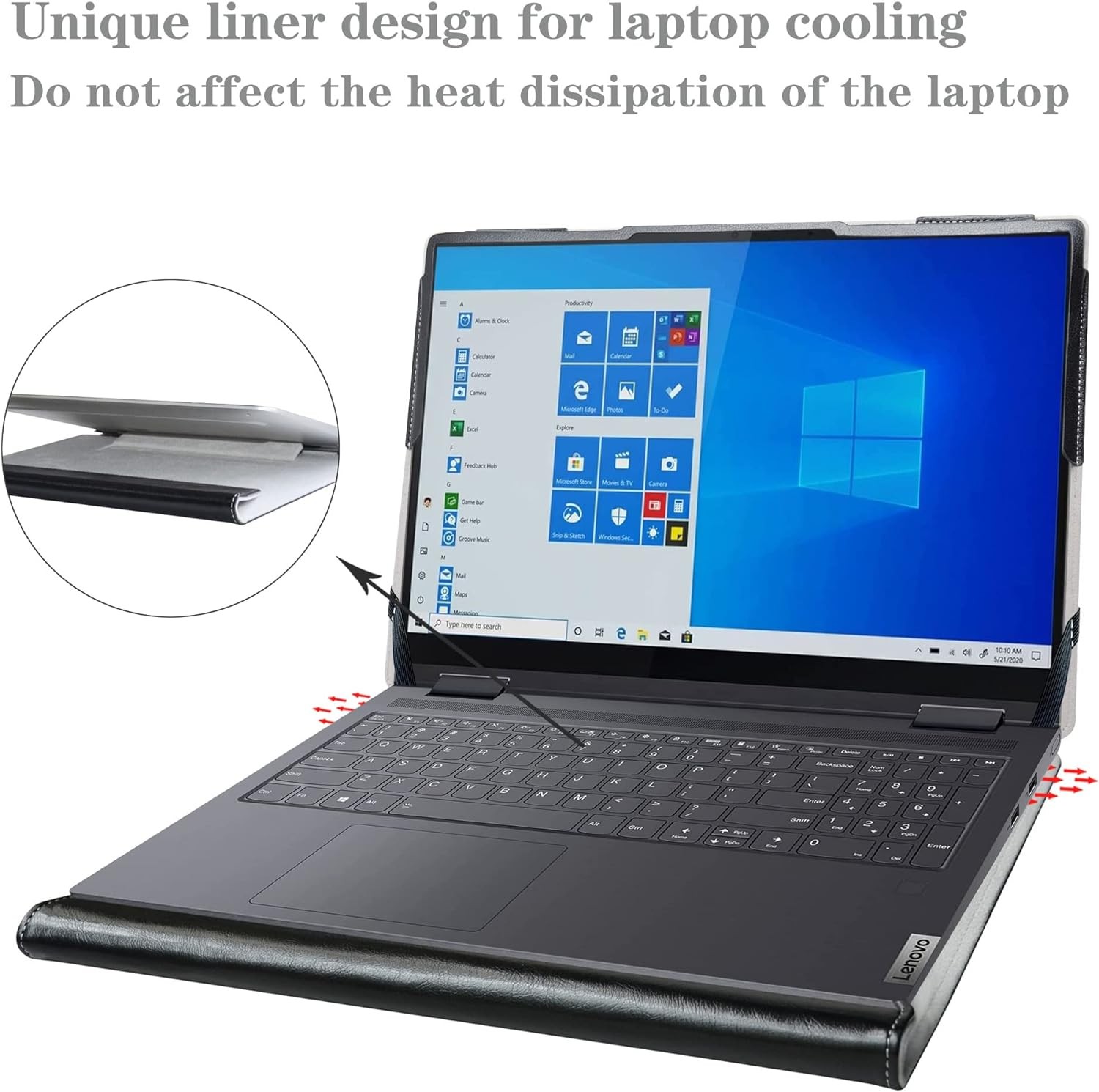 Protective Case for Lenovo Yoga 7i 2-in-1 16 Gen 9 & Yoga 7i 16 Gen 8, Black