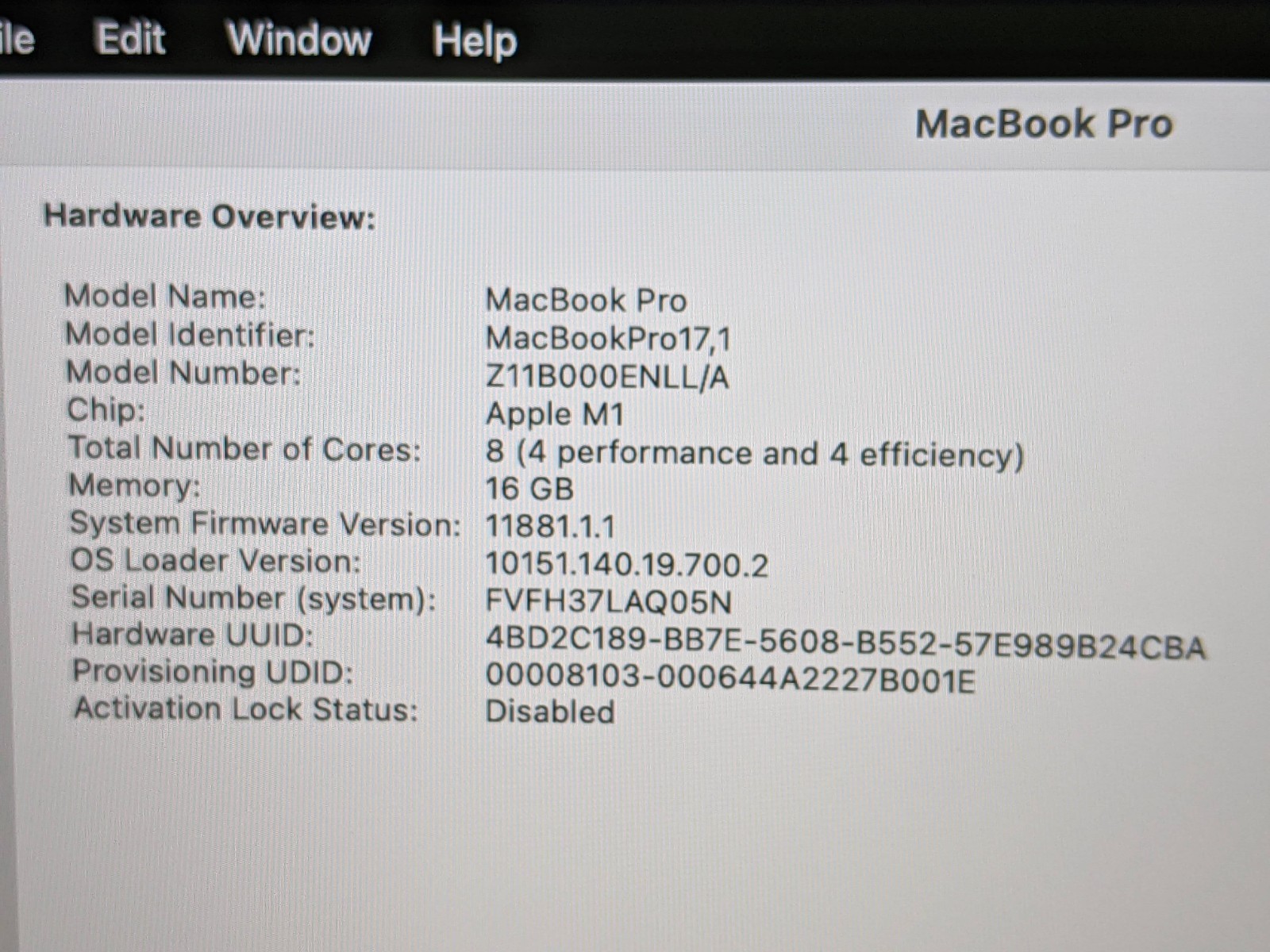 Apple MacBook Pro A2338 (2020) 13.3″ M1 8CPU/8GPU 3.2GHz 16GB 1TB MYDA2LL/A +PA