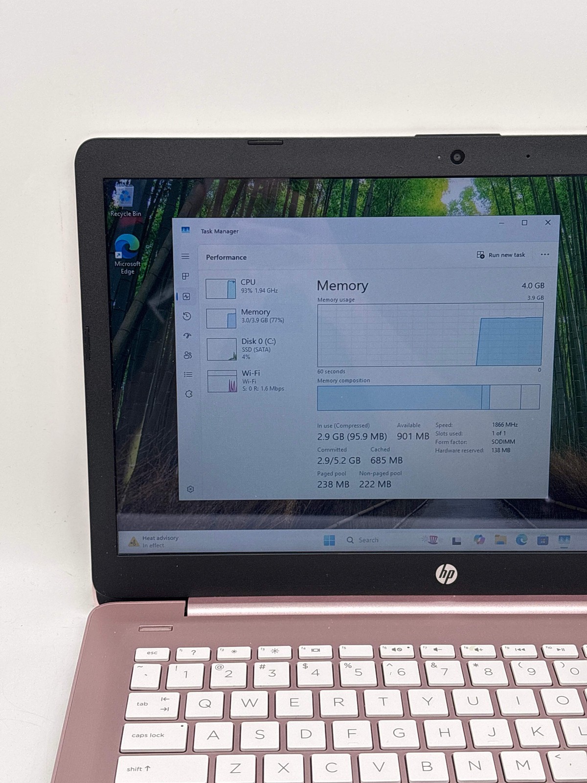 HP 14-ds0120nr AMD Radeon A4-9120e 4GB RAM 64GB SSD – Bad SSD