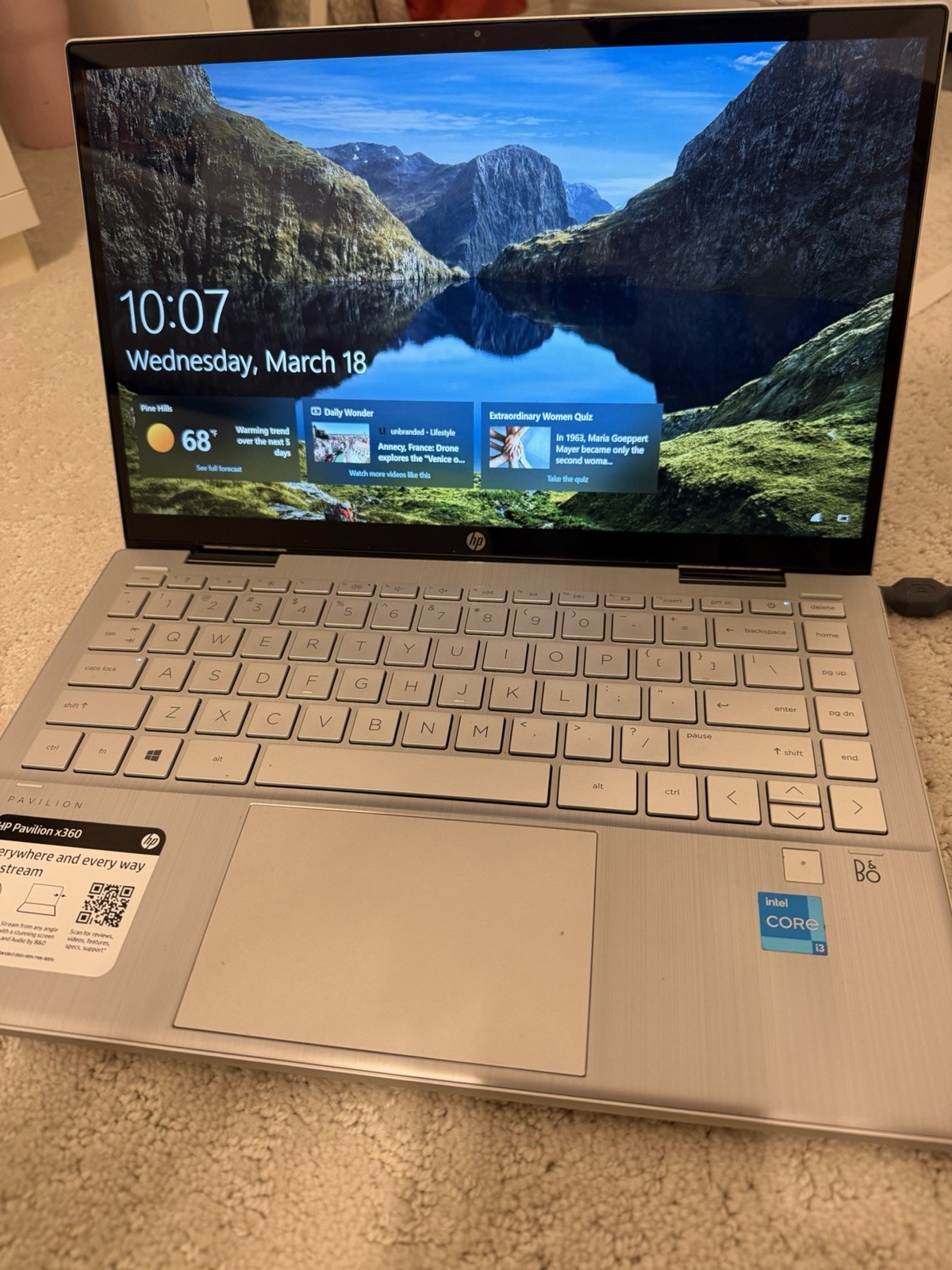 HP Pavilion x360 14in 2-in-1 Laptop Intel Core i3 Windows 10 Silver
