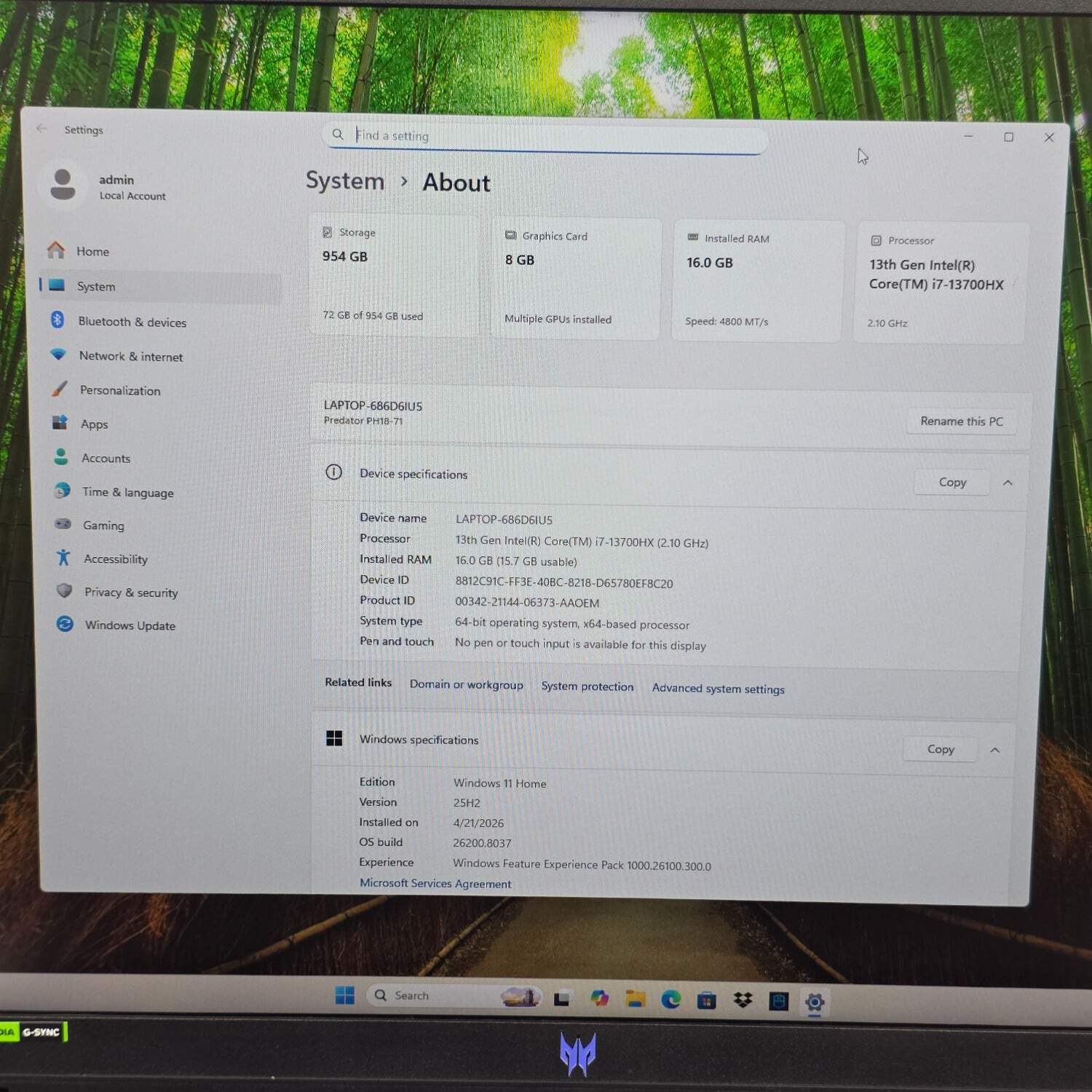 Acer Predator Helios 18 i7-13700HX 2.1GHz 16GB RAM 1TB SSD GeForce RTX 4060