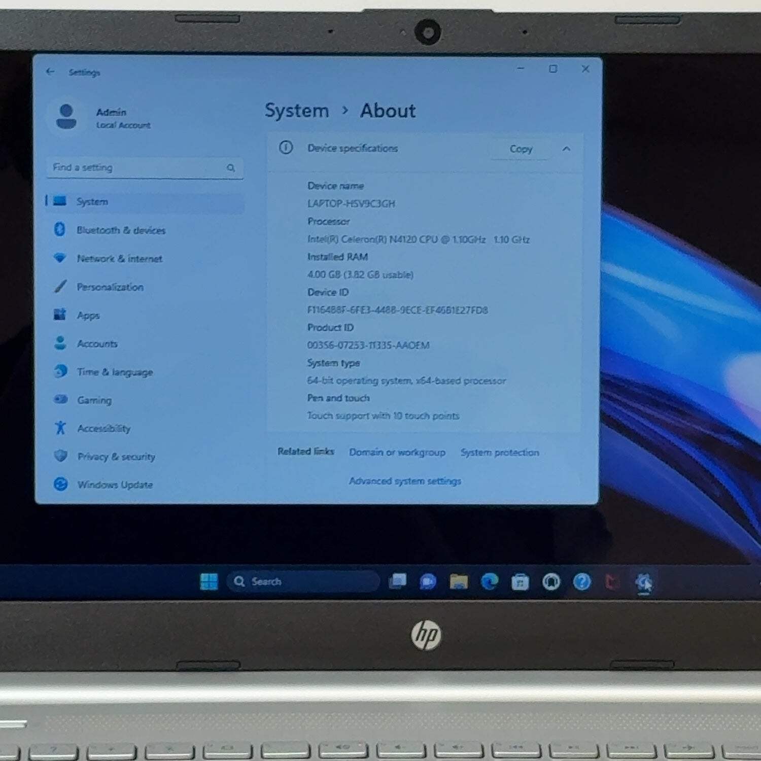 HP Laptop 14-DQ0711DS 14″ Celeron N4120 1.1GHz 4GB RAM 64GB