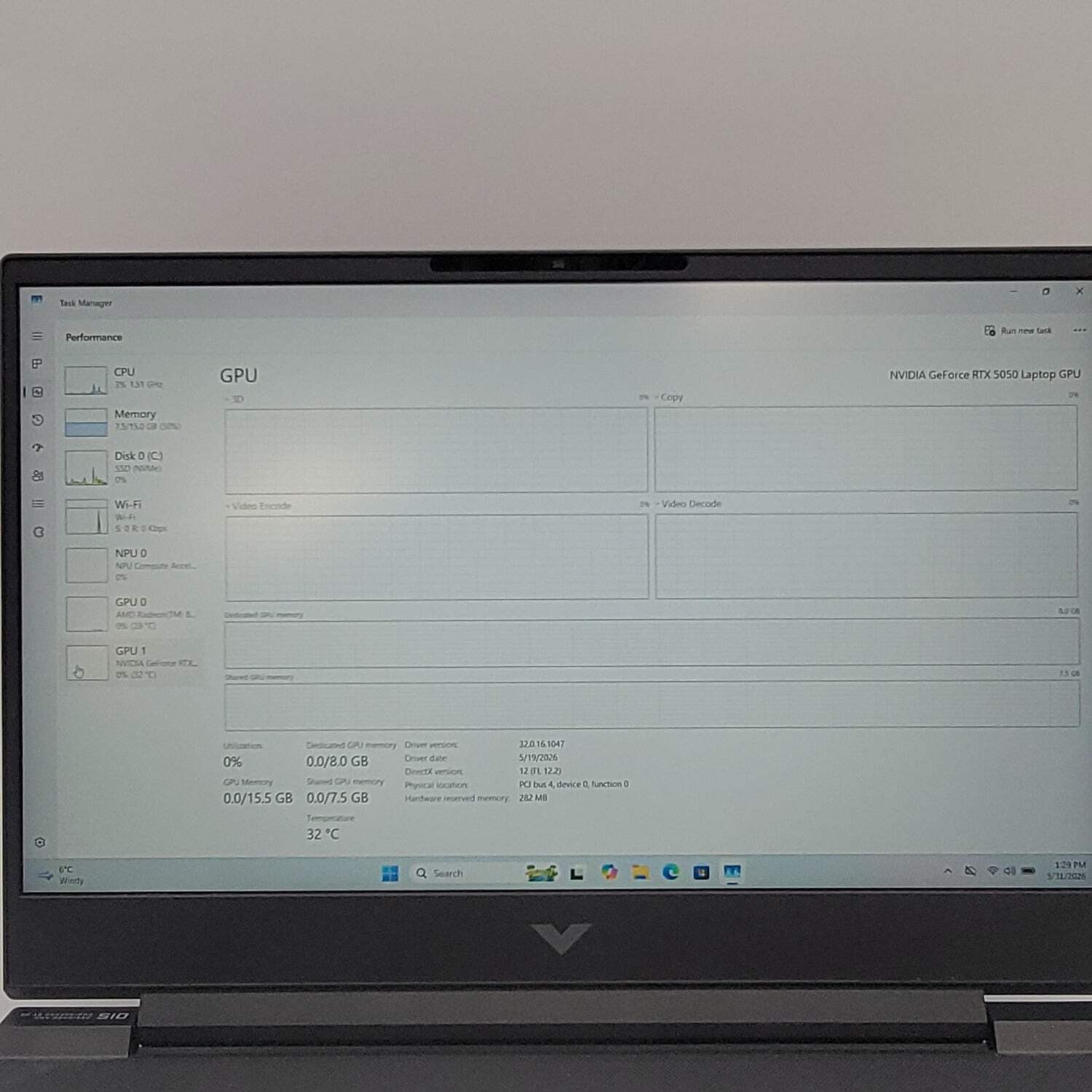 HP Victus Ryzen AI 5 340 3.0GHz 16GB RAM 512GB SSD GeForce RTX 5050