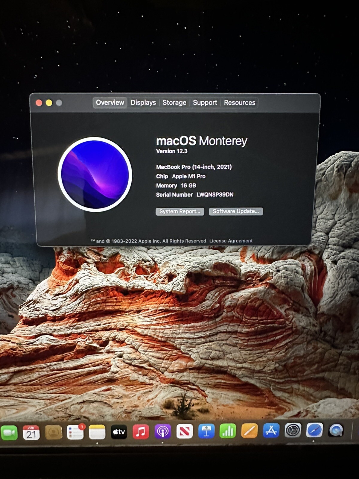 MacBook Pro 14 Space Gray 2021 3.2GHz M1 Pro 8-Core CPU 14-Core GPU 16GB 512GB