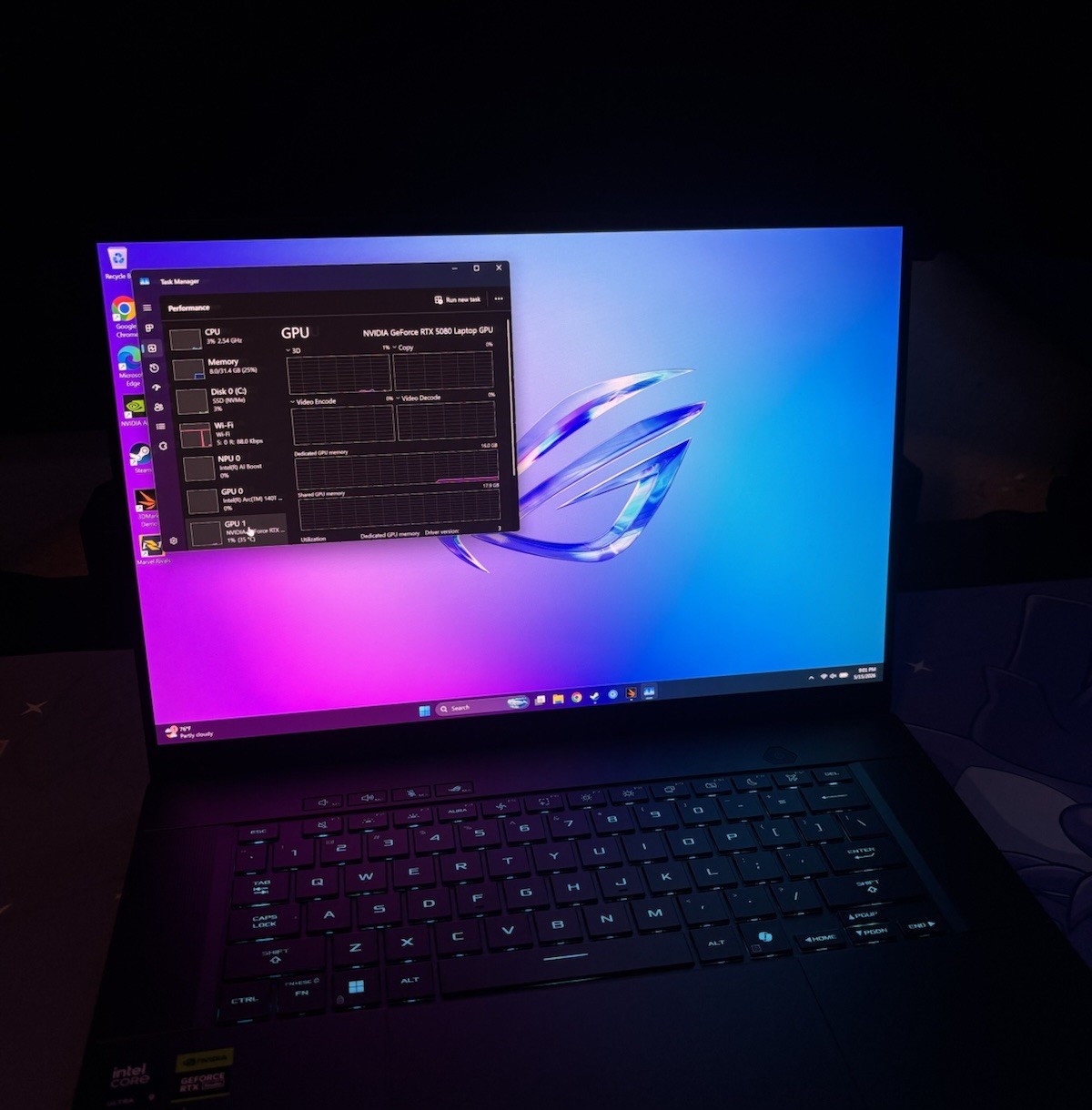 Asus ROG Zephyrus G16 GU605 240Hz 2.9GHz Ultra 9 285H 32GB 2TB RTX 5080 bundle