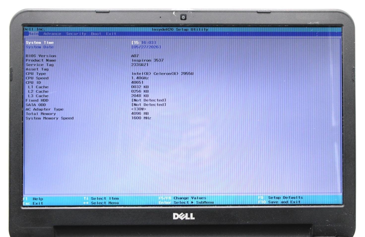 Dell Inspiron 15-3537 Celeron-N4000@1.1GHz 4GB DDR3 NO STORAGE/OS *USED/TESTED*