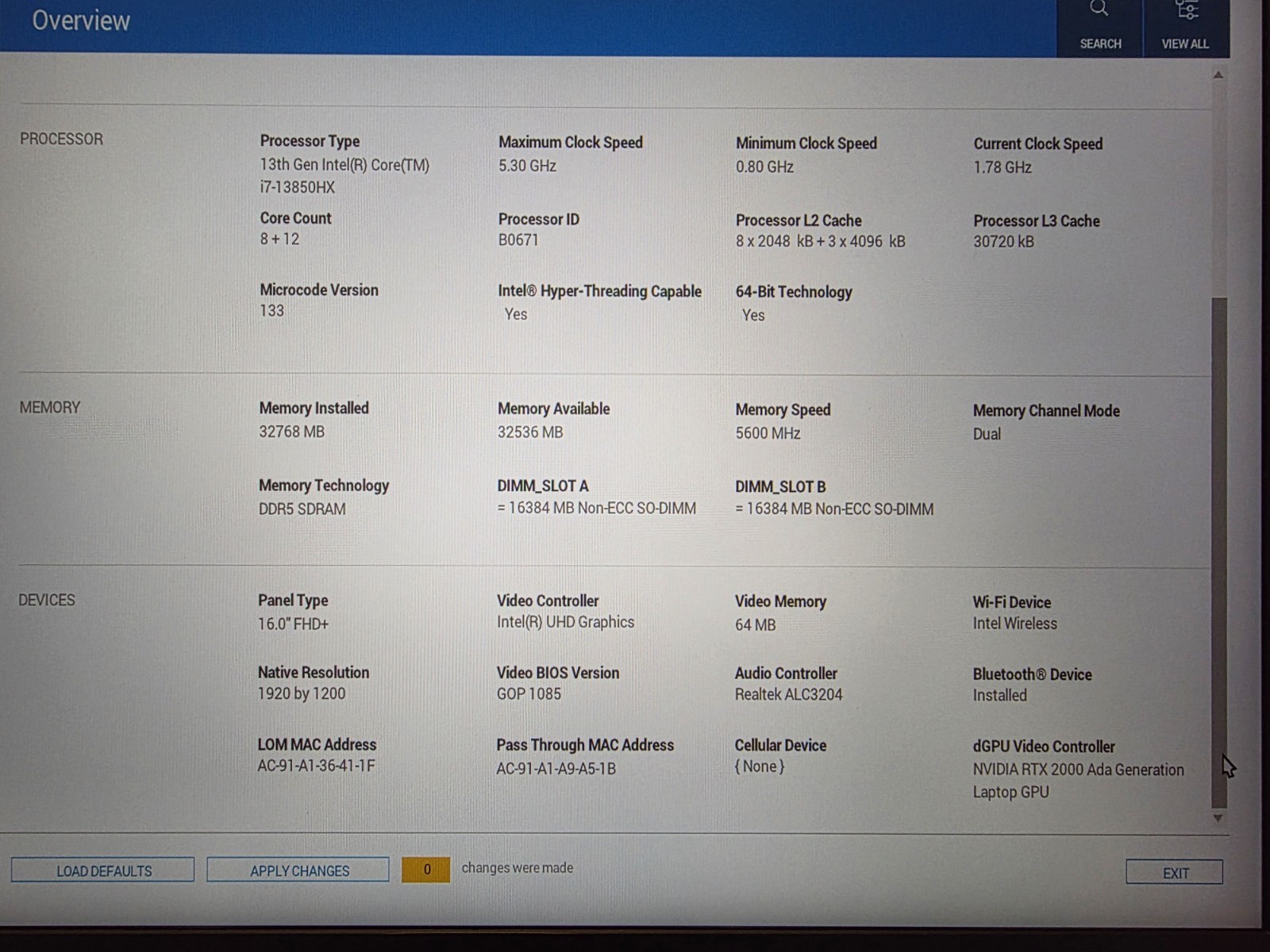 Dell Precision 7680 1200P 16″ i7-13850HX 20cr 32GB 512GB NV RTX 2000-8GB Win 11P
