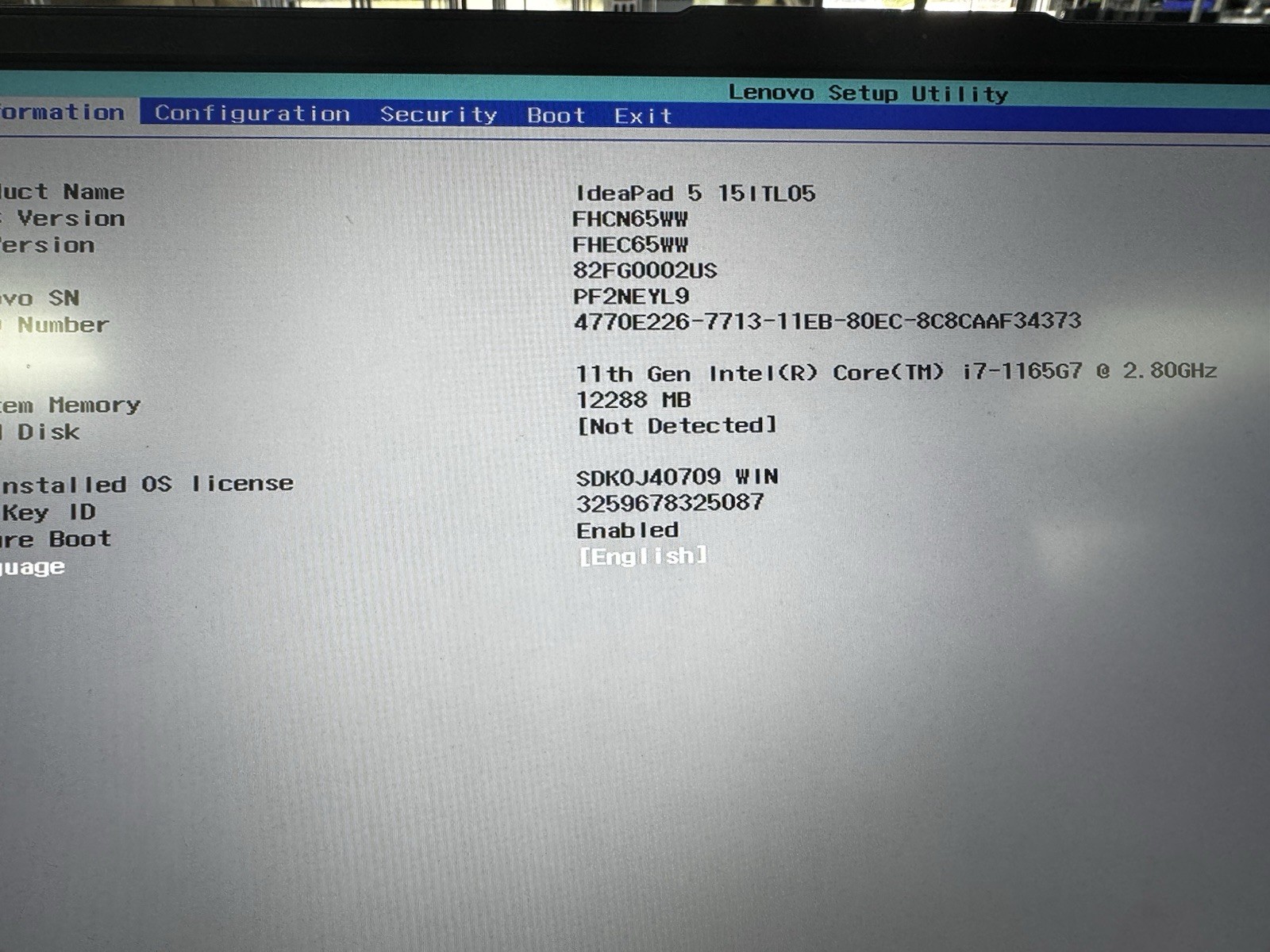 Lenovo IdeaPad 5 15ITL05 – Touch FHD – i7-1165G7 – No SSD/No OS – READ