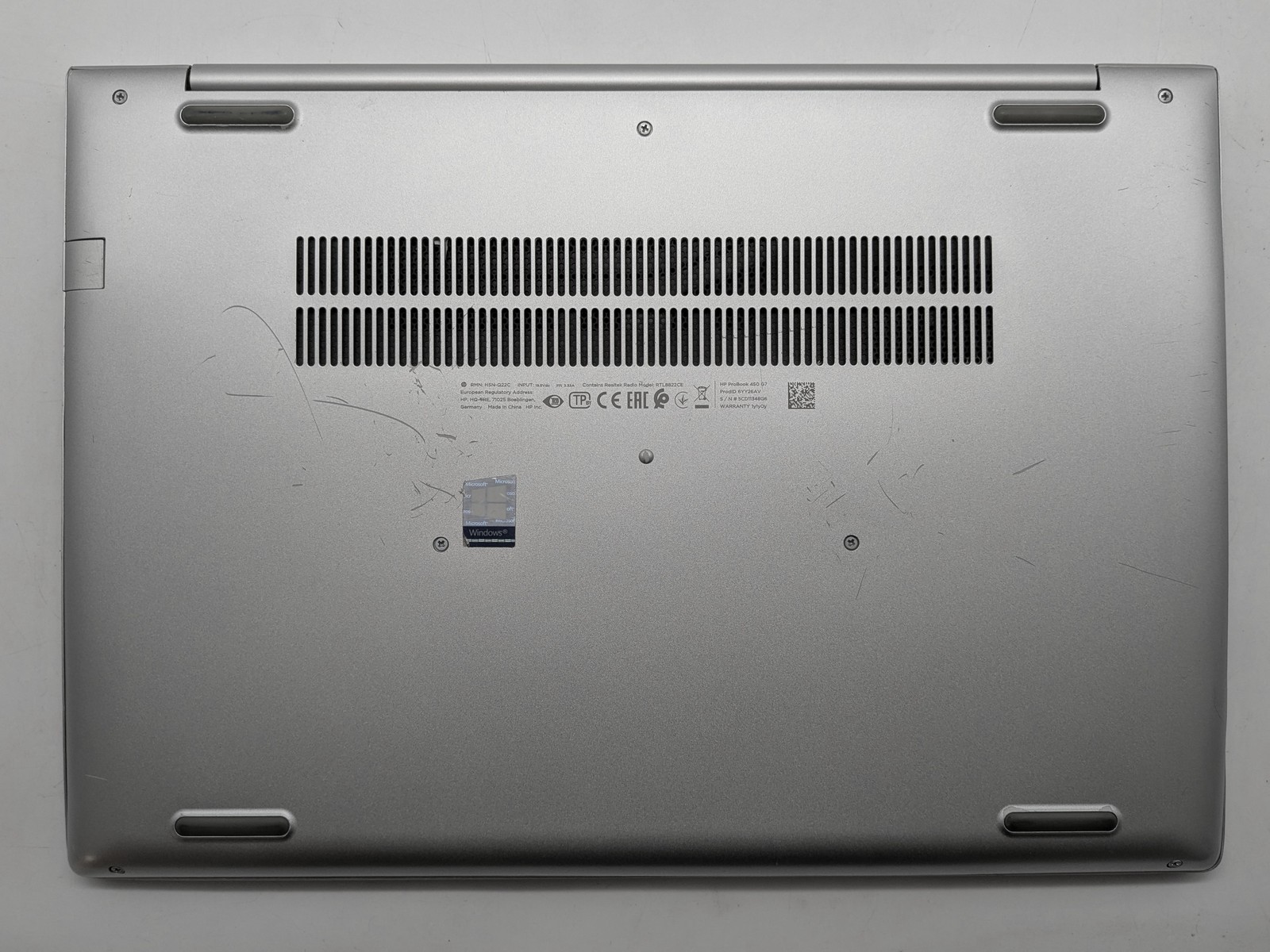 HP ProBook 450 G7 15″ HD I5-10210U 256GB SSD 16GB W11P Warranty Arabic KB