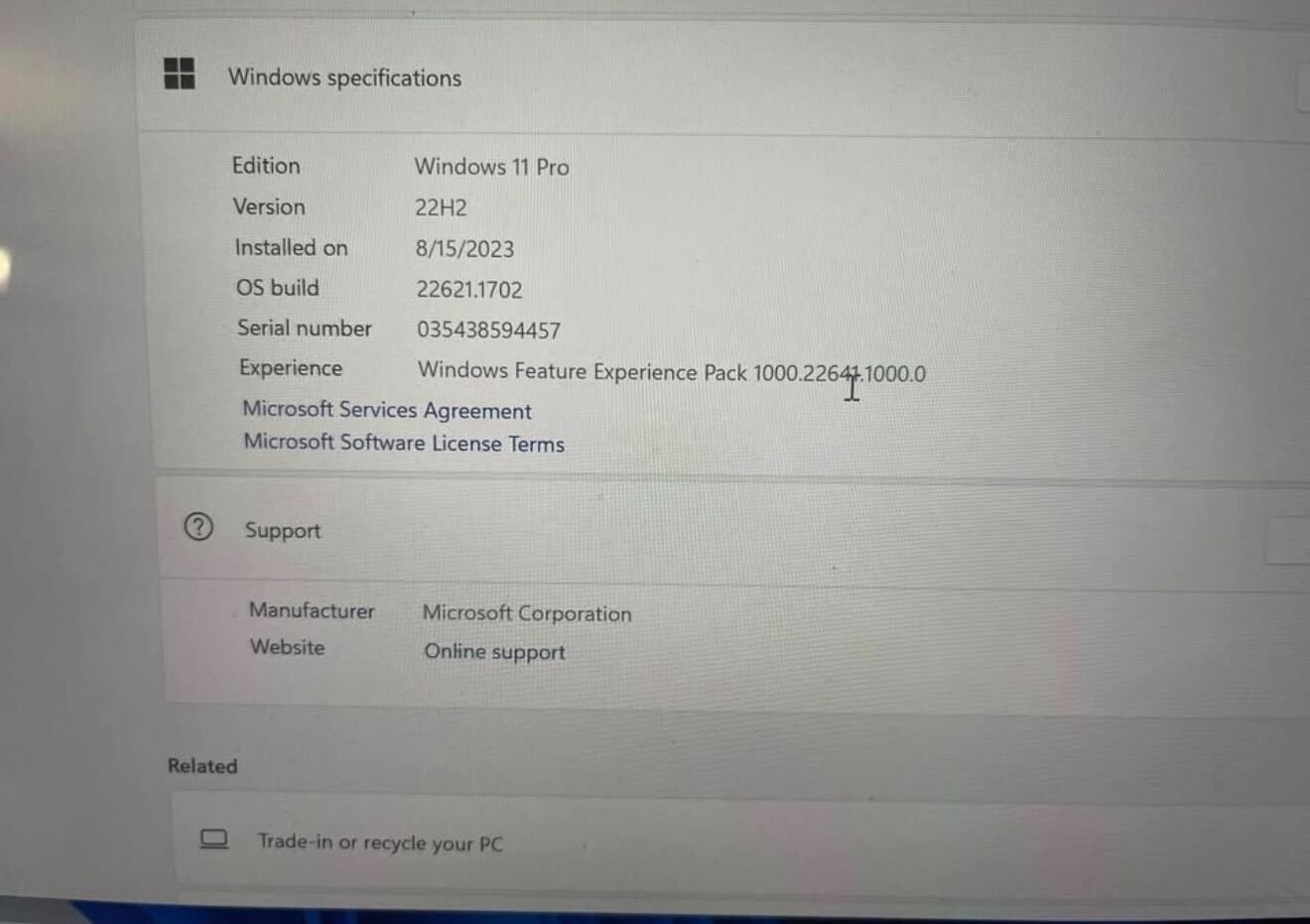 Microsoft Surface Book 2 Intel Core i5-8350U 1.70GHz 8GB RAM Used