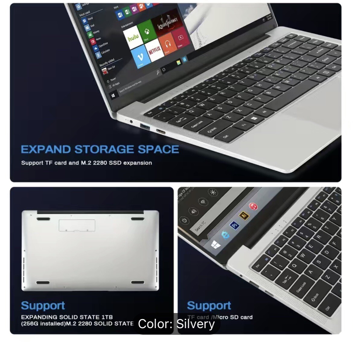 Auusda Laptop Computer With 8 GB LPDDR4 256 GB, SSD , Intel Celeron