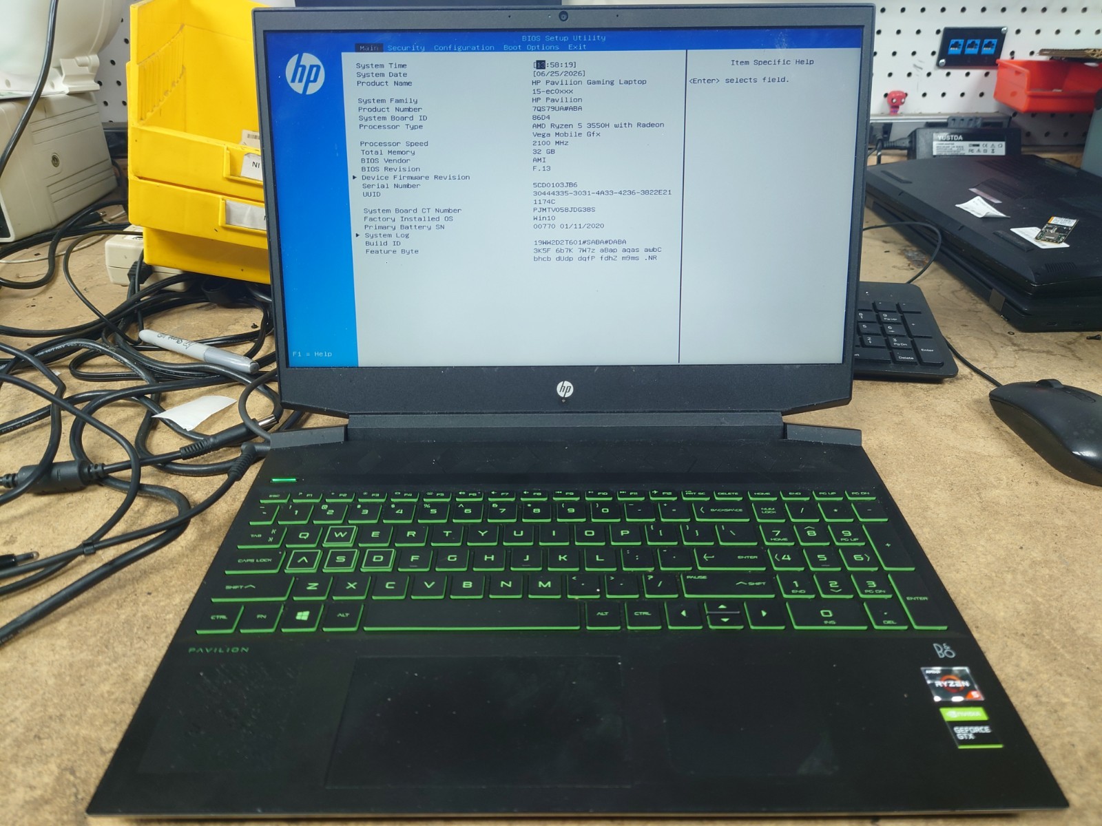 HP Pavilion 15-ec0013dx 15.6″FHD Ryzen 5 3550H 32GB RAM 256GB SSD GTX 1050 No OS