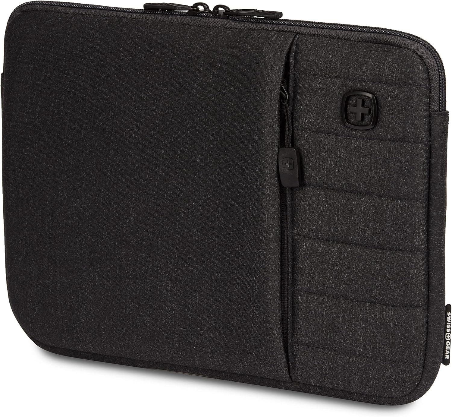 Charcoal Heather Micro-Twill Laptop Case, Padded Sleeve with Zippered Front Comp