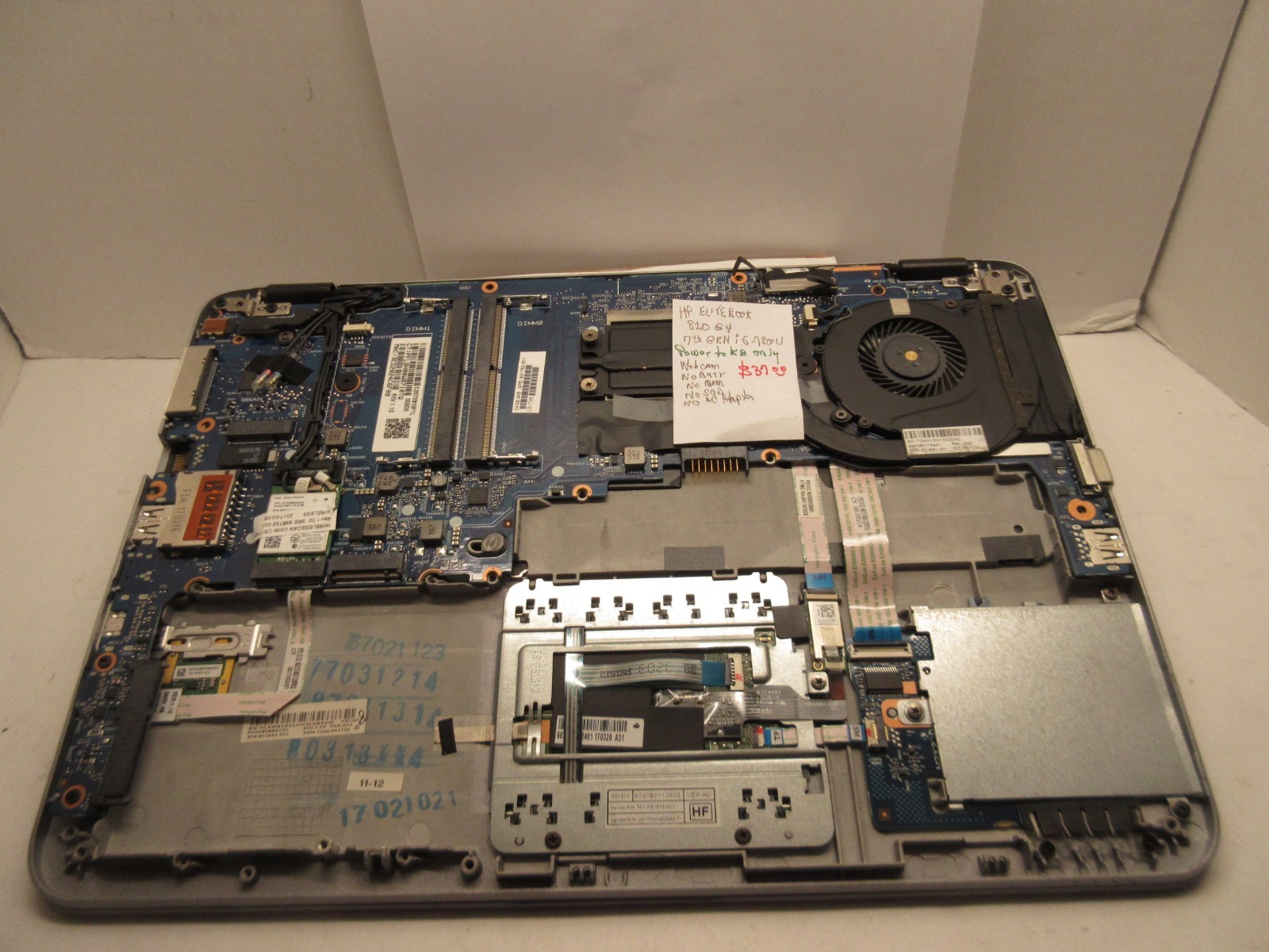 HP ELITEBOOK 820 G4 I5-7800U…7TH GEN LAPTOP, NO BOTTOM COVER, NOT WORKING