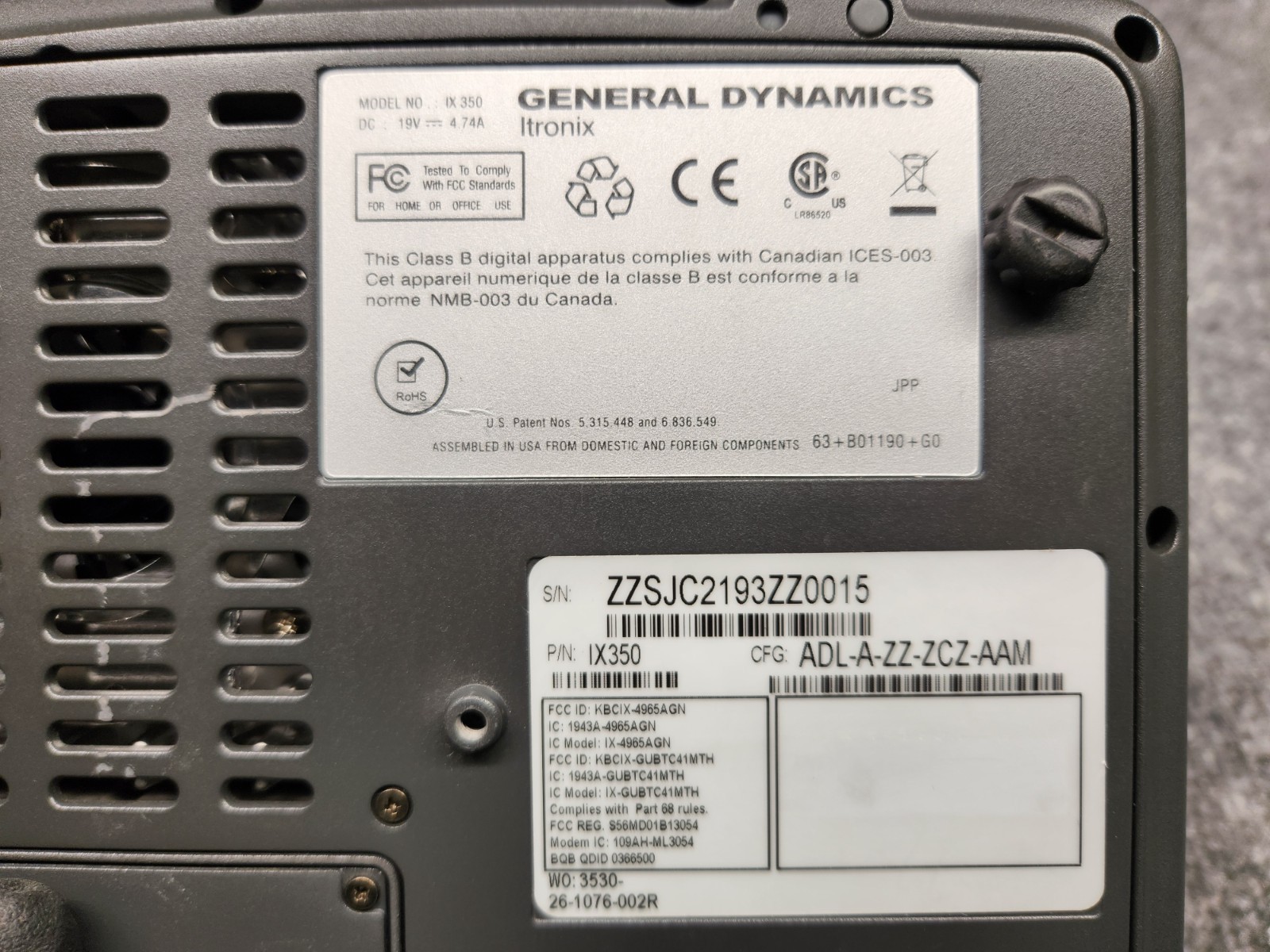 General Dynamics IX 350 8.4″ Tablet Intel Core Duo 1.20GHz 1 GB RAM 150GB HDD