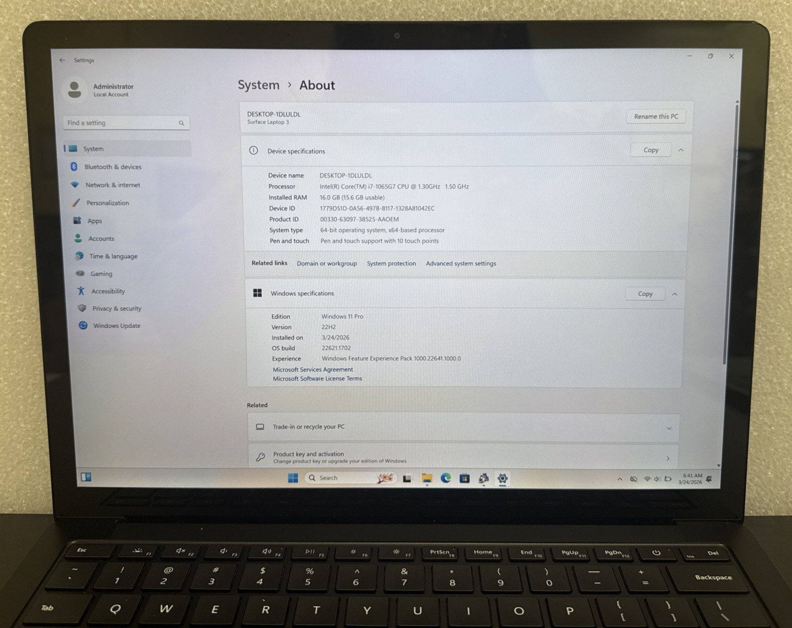 Microsoft Surface Laptop 4 | Core i7-1065G7 | 16GB RAM | 256GB SSD | Win 11 Pro