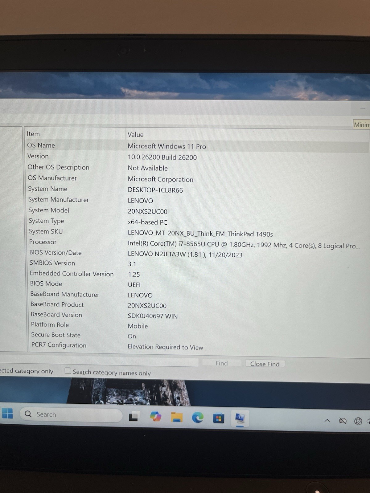 Lenovo ThinkPad T490s i7-8565U @ 1.80GHz 8/512GB 620 14″ Win11Pro TOUCH #267