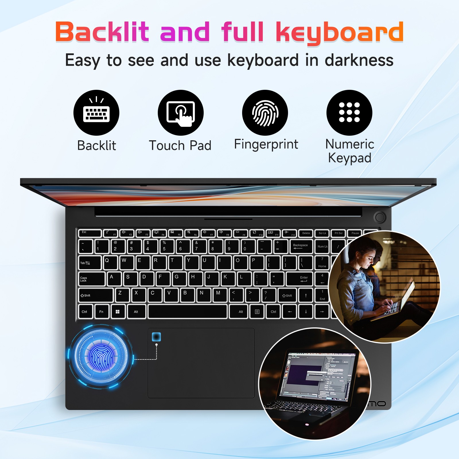 NIMO 17.3 Business-Laptop 4.4GHz Intel 6 Core i3-1215U 32GB RAM 1TB SSD Win 11