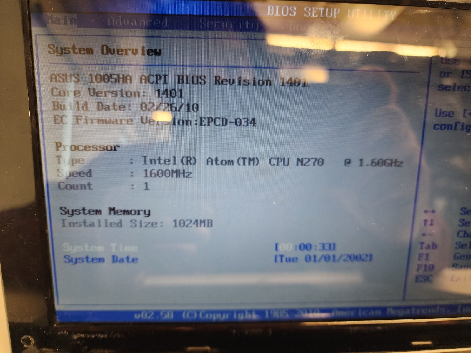 ASUS Eee PC MINI NOTEBOOK 1005HAB BLACK 1G DDR2, ATOM N270, 160gb Hdd