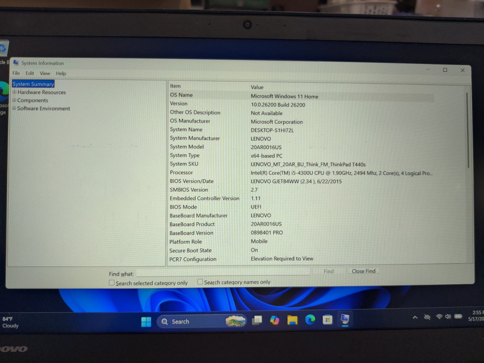 Lenovo ThinkPad T440s 14″ (240GB SSD, Intel Core i5-4300U, 1.90GHz, 4GB) Laptop