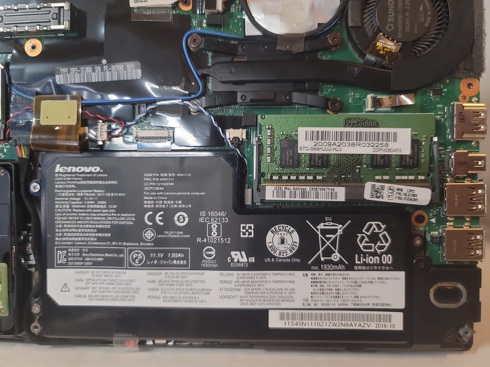 Lenovo ThinkPad X260 Intel Core i5-6300U 8GB RAM, 320GB HDD Windows11 double bat