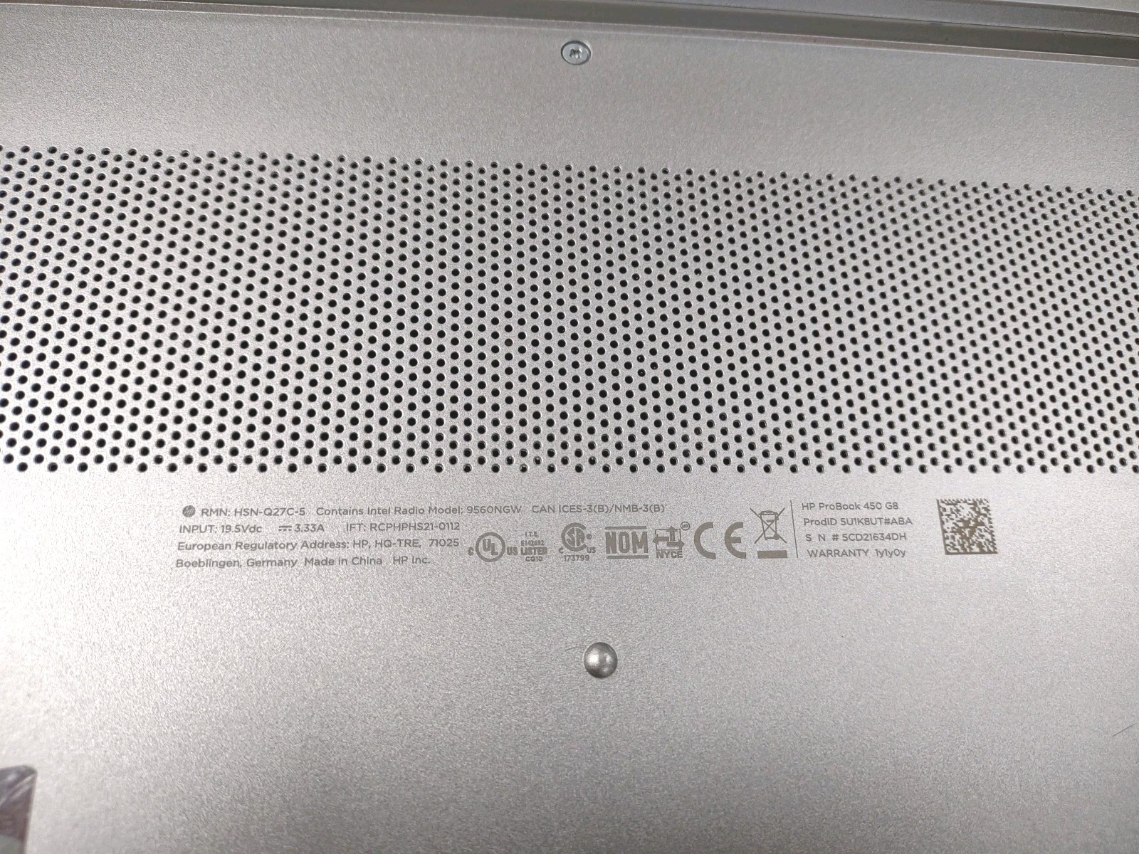 HP EliteBook 450 G8 NOTEBOOK PC 15.6″ W/ i5-1135G7, 16GB, 256GB.