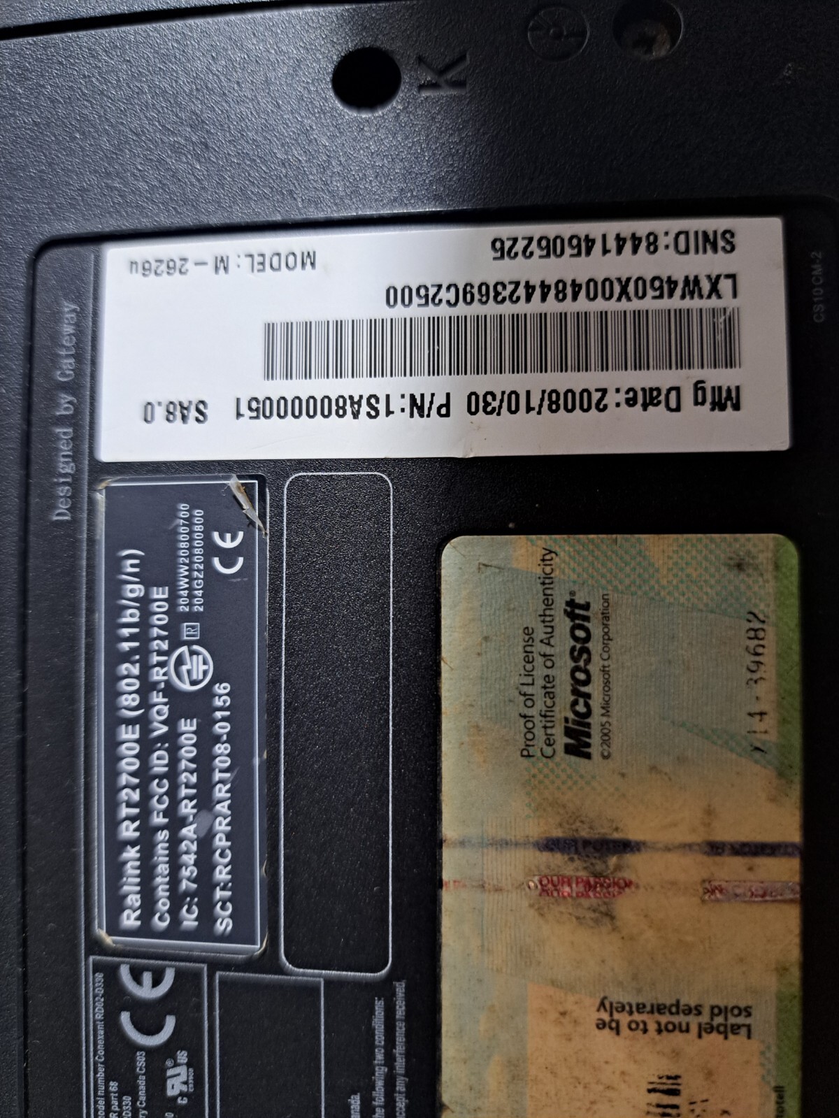 GATEWAY M-2626U LAPTOP PC PARTS OR REPAIR NO POWER NO HDD NO RAM RARE RED COVER!