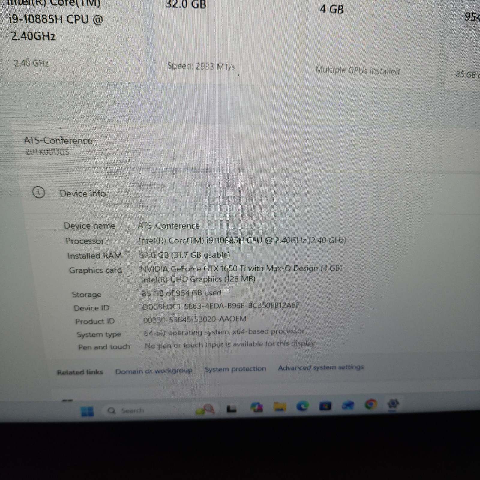 Lenovo ThinkPad X1 Extreme Gen 3 15.6 FHD i9-10885H 32GB Ram 1TB SSD GTX 1650 Ti
