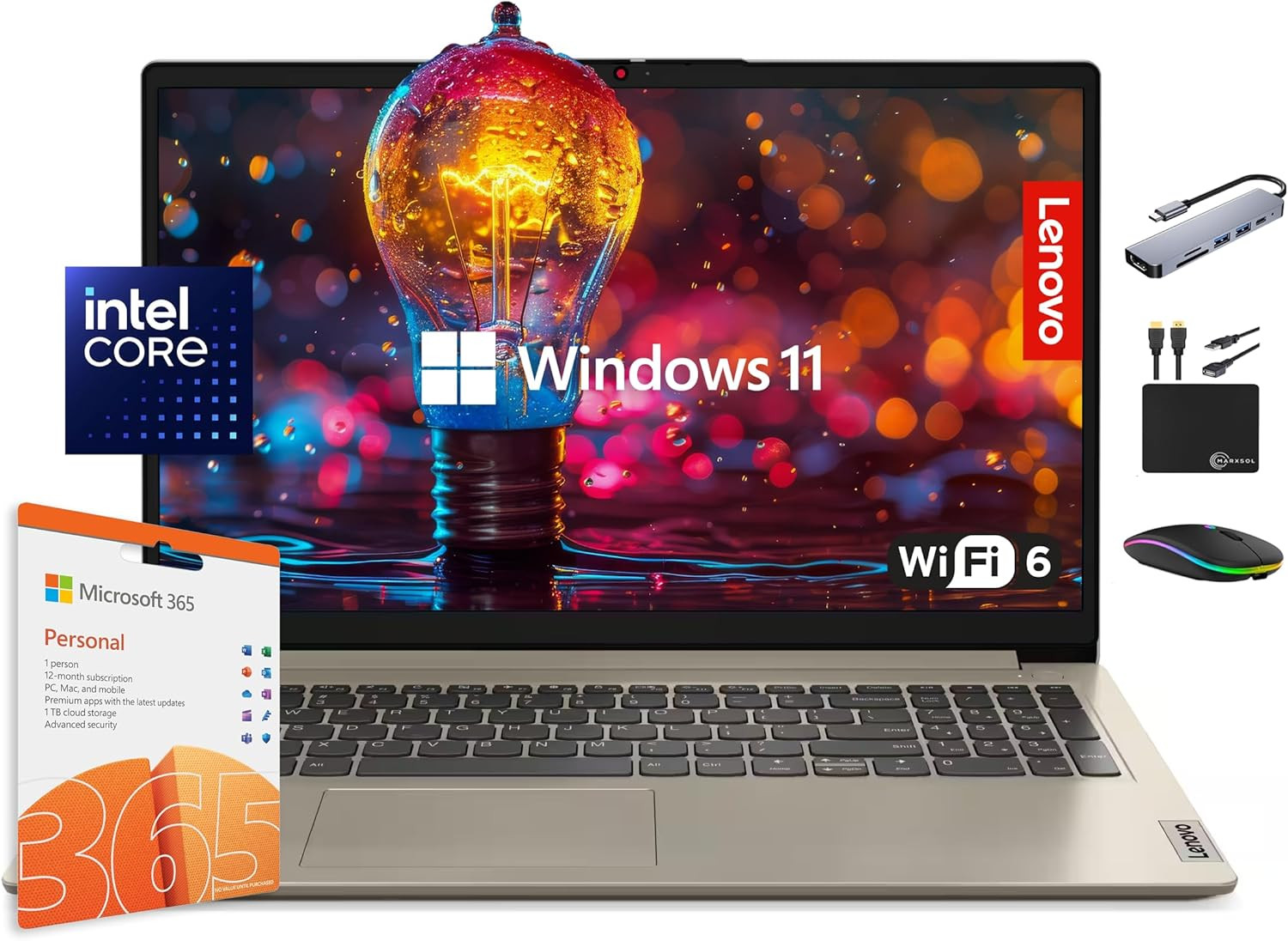 Ideapad Laptop Computer 2025, 15.6″ Display, 20GB RAM, 1.6TB Storage (1TB SSD +