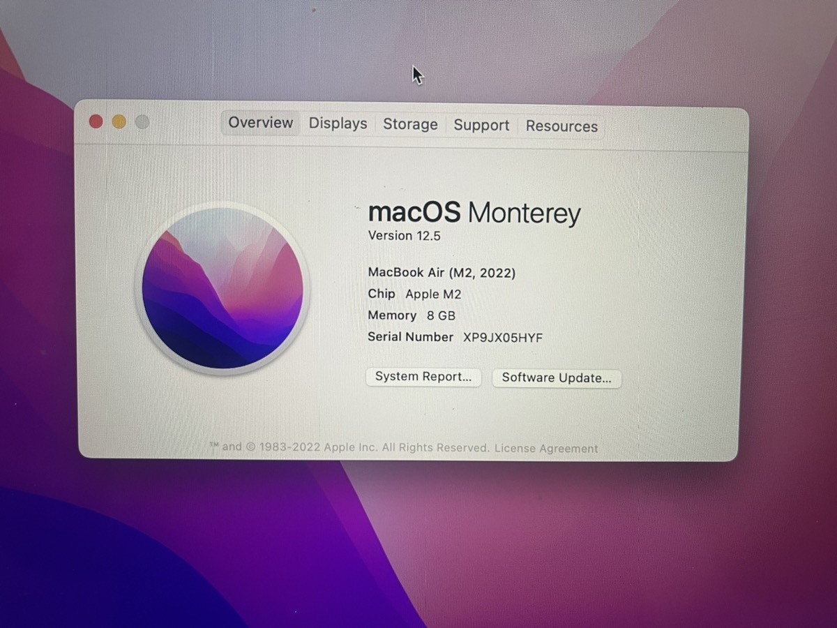 Apple A2681 Macbook Air 13.6″ M2 512GB SSD 8GB Ram Laptop Midnight Blue