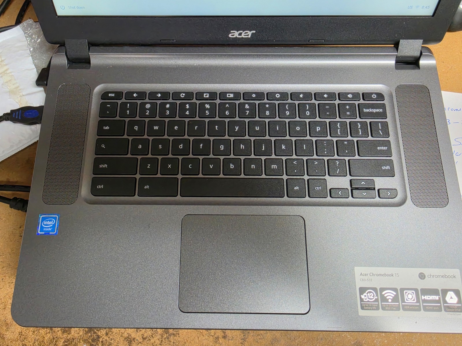 Acer Chromebook CB3-532-C47C 15.6′ 16GB Flash, Celeron 2GB RAM