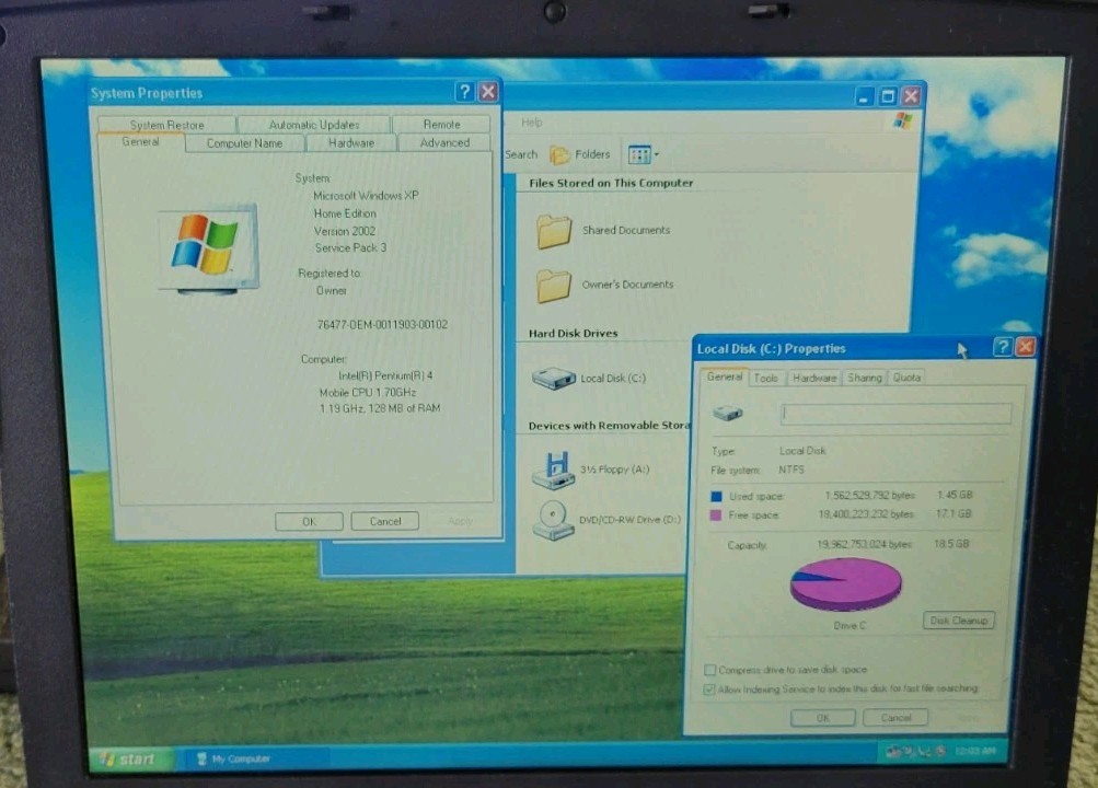 Dell Inspiron 2650 Retro Gaming Laptop Pentium 4 1.70GHz 128MB RAM Windows XP