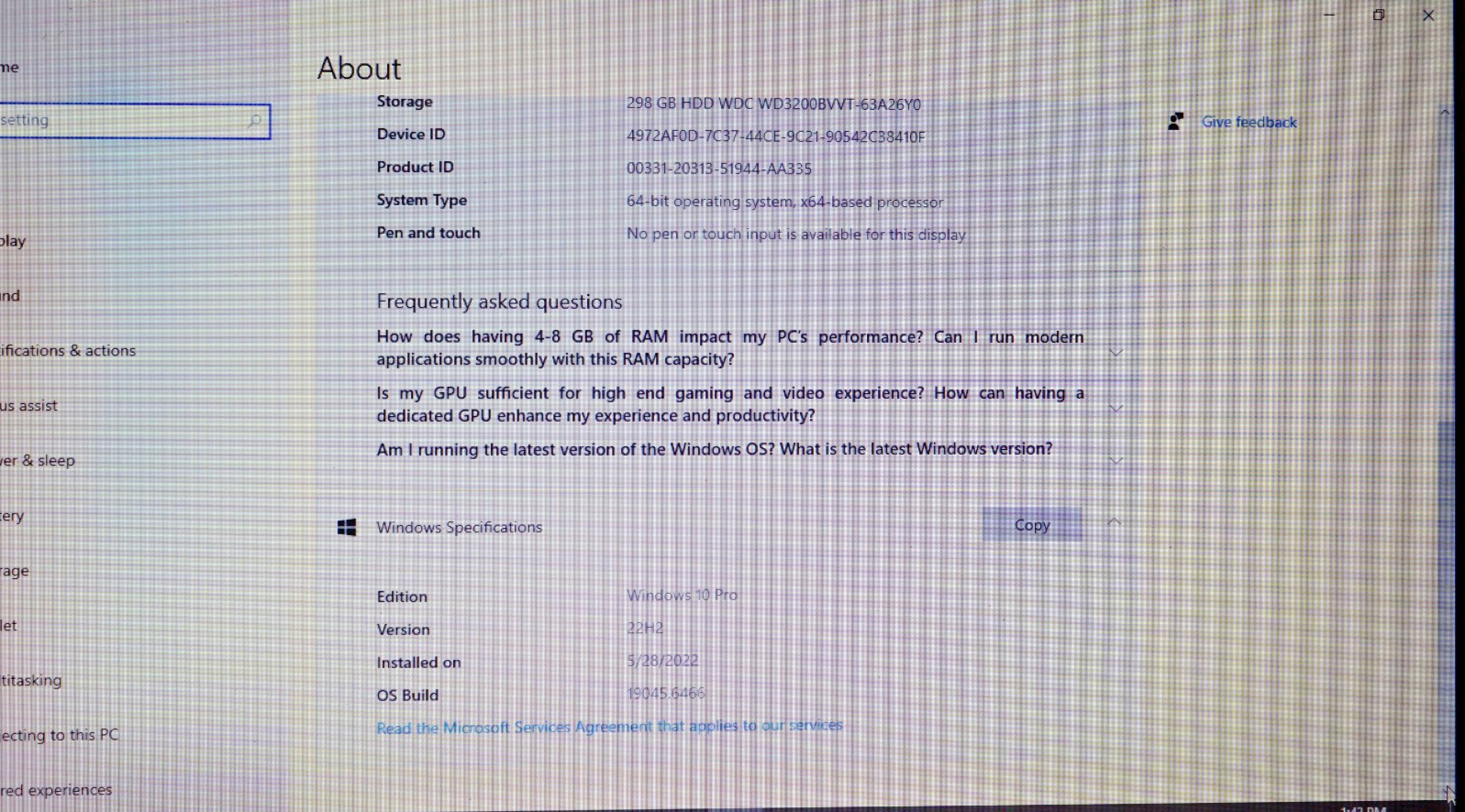 Latest 22H2 Version Windows 10PRO Toshiba C855D AMD E1 1.40GHZ 4GB RAM 320GB HDD